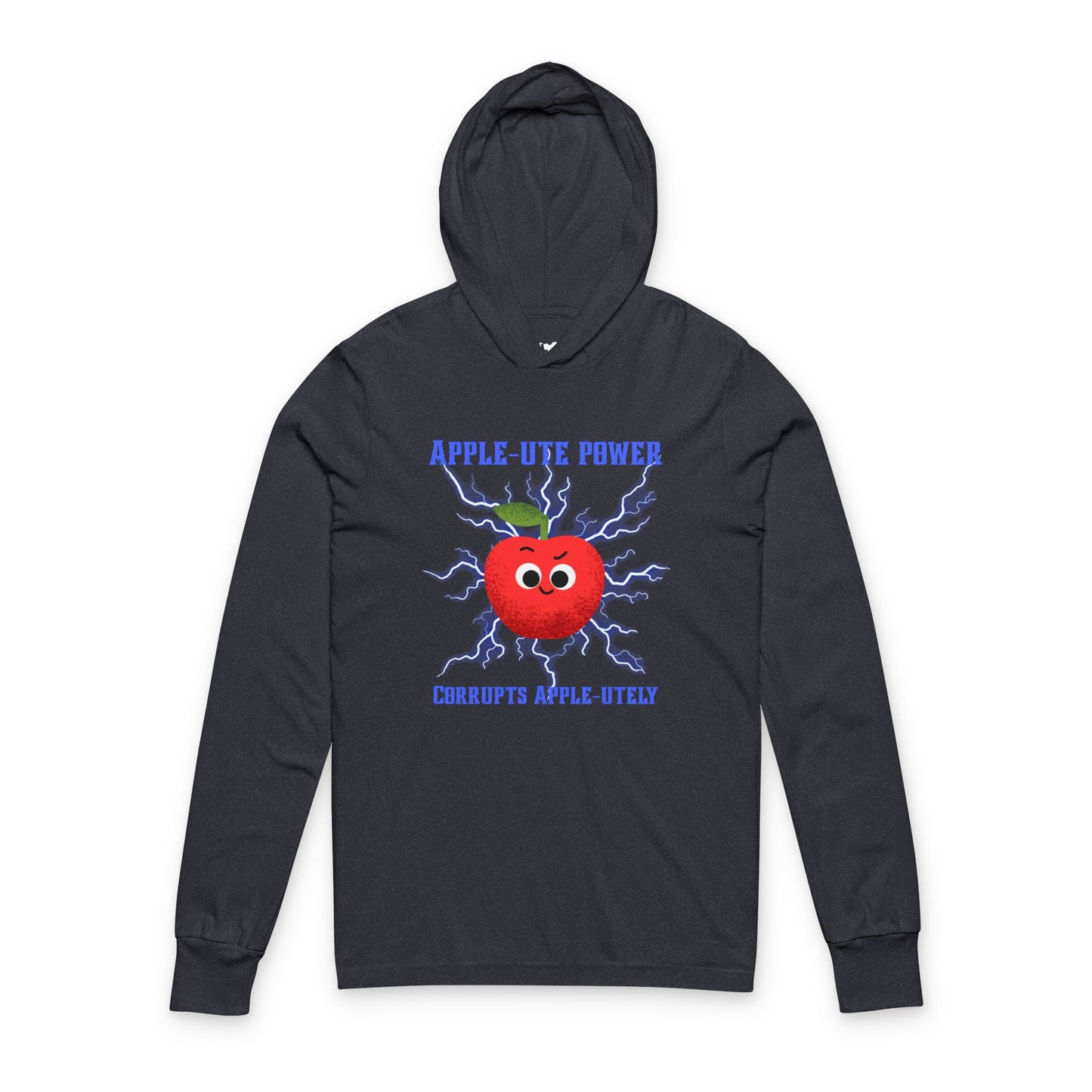 Apple Power Unisex Hooded Long Sleeve Shirt | Cute Fruit Pun, Funny Hooded Pullover, Unique Design