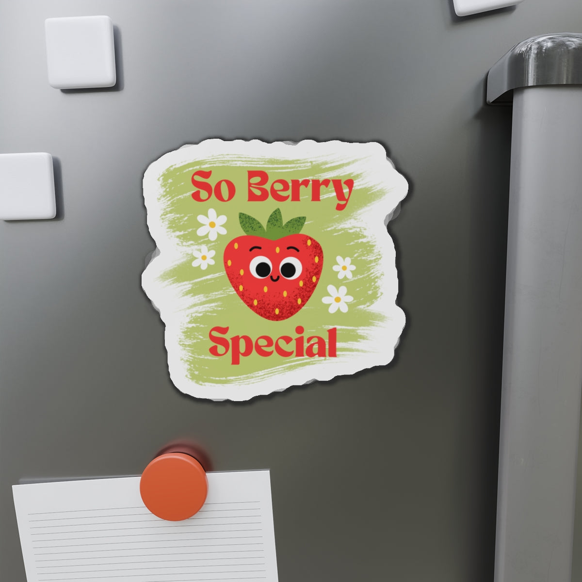 Cute Strawberry Die-Cut Magnets, Fun Fridge Decor, Gift for Friends, Playful Kitchen Art, Special Occasion Accessories