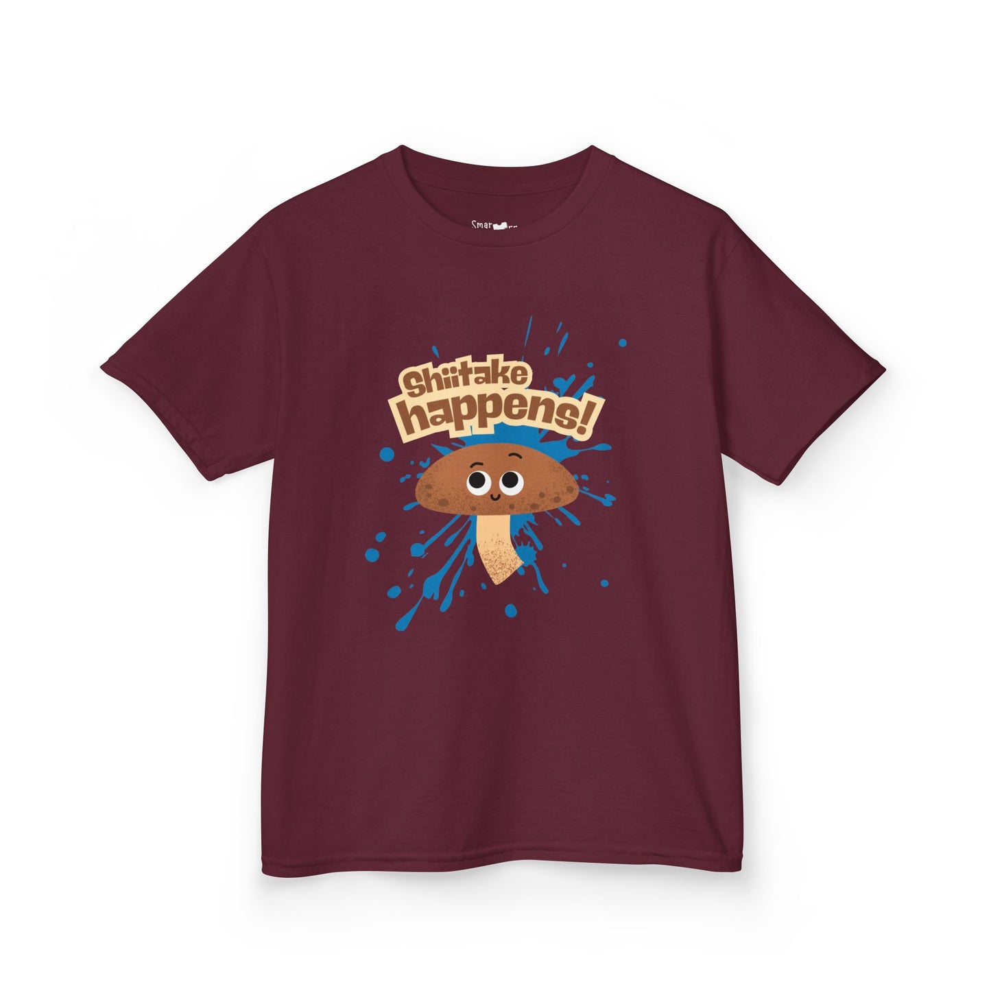 Fun Mushroom Kids Tee - "Shiitake Happens!" - Playful Gift, Cool Kids Apparel, Birthday, Everyday Wear, Summer Style, Youth Shirt