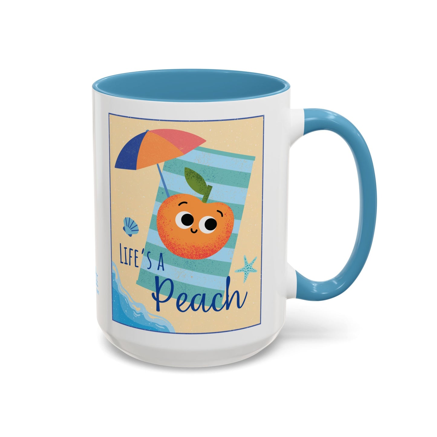 Whimsical Life's a Peach Coffee Mug - 11 oz & 15 oz, Funny Fruit Pun Mugs, Great Gift Idea For All Fun Lovers