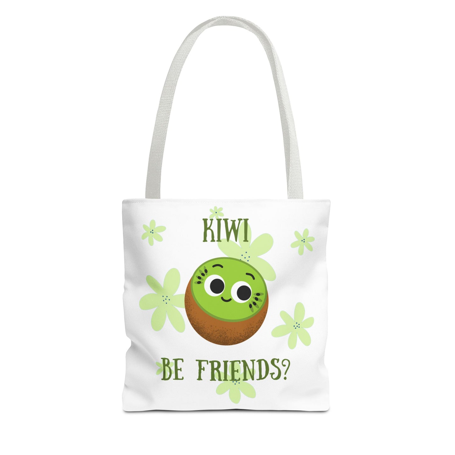 Cute Kiwi Friendship Tote Bag, Eco-Friendly Shopping Bag, Gift for Friends, Cute Grocery Bag, Colorful Beach Bag