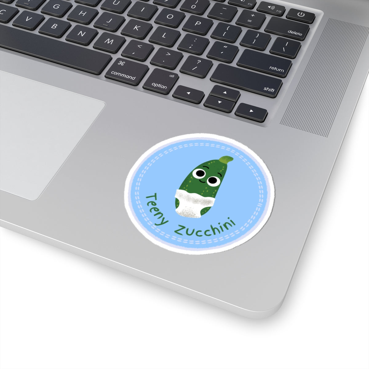 Adorable Teeny Zucchini Kiss-Cut Stickers, Cute Vegetable Stickers, Laptop Decals, Fun Gardening Gifts, Quirky Decor, Cartoon Veggie Art