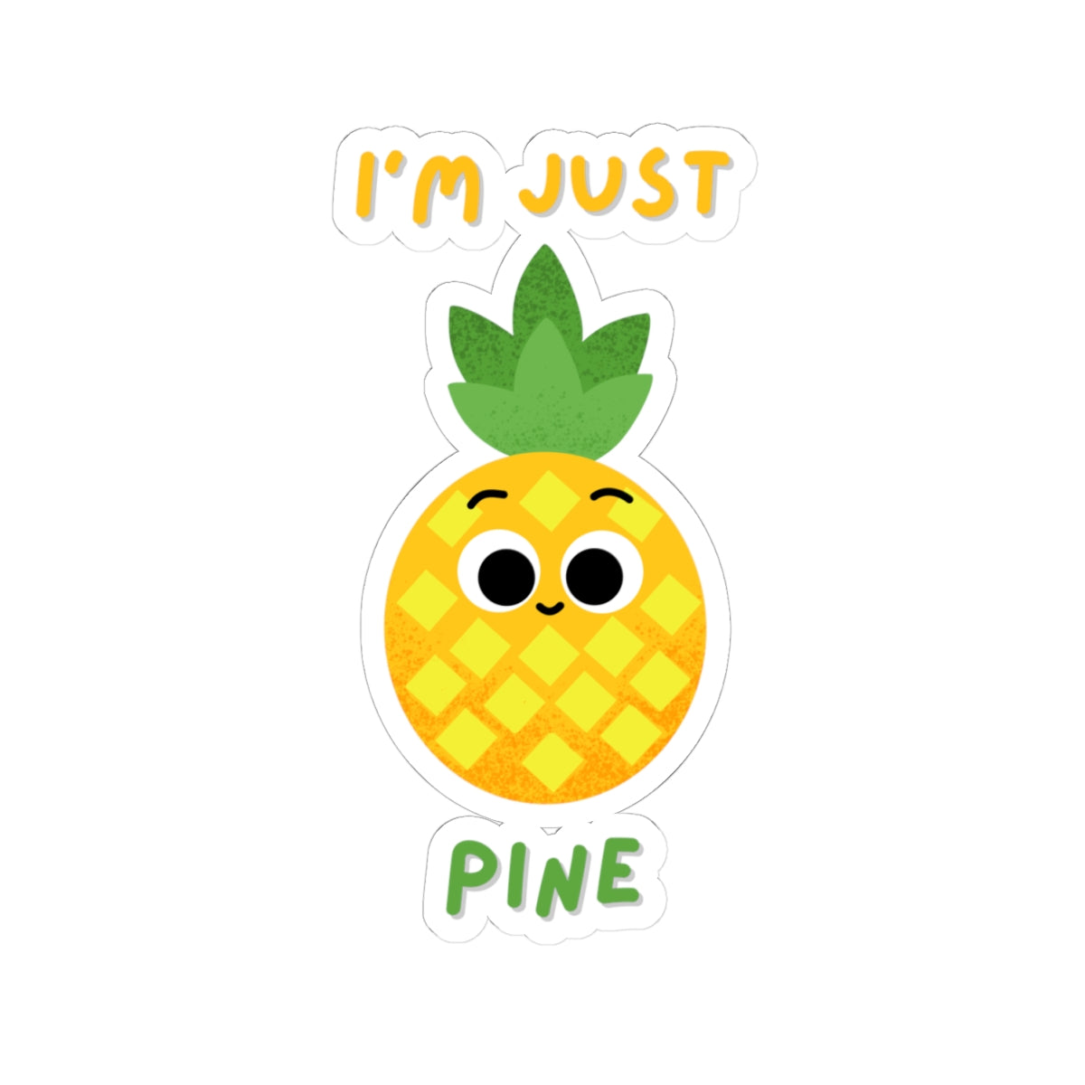 Cute Pineapple Kiss-Cut Stickers | Fun Laptop Decor, Gifts for Friends, Tropical Vibe, Kids' Crafts, Summer Celebrations