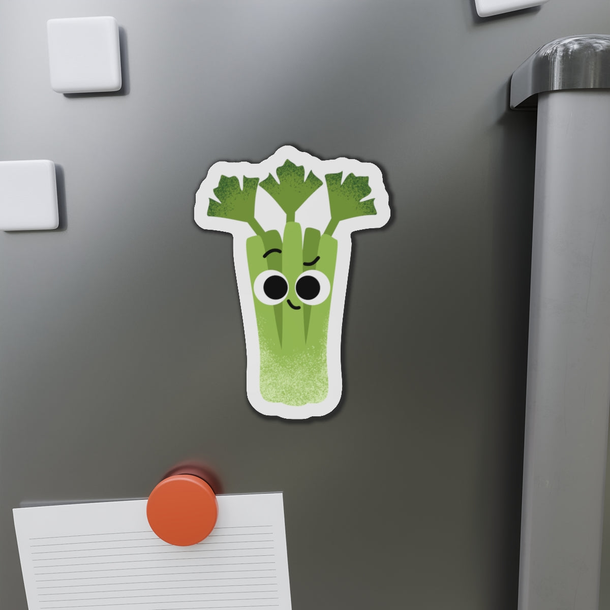 Cute Celery Die-Cut Magnets, Fun Kitchen Decor, Refrigerator Magnet, Gift for Foodies, Vegetable Art, Whimsical Kitchen Accessories
