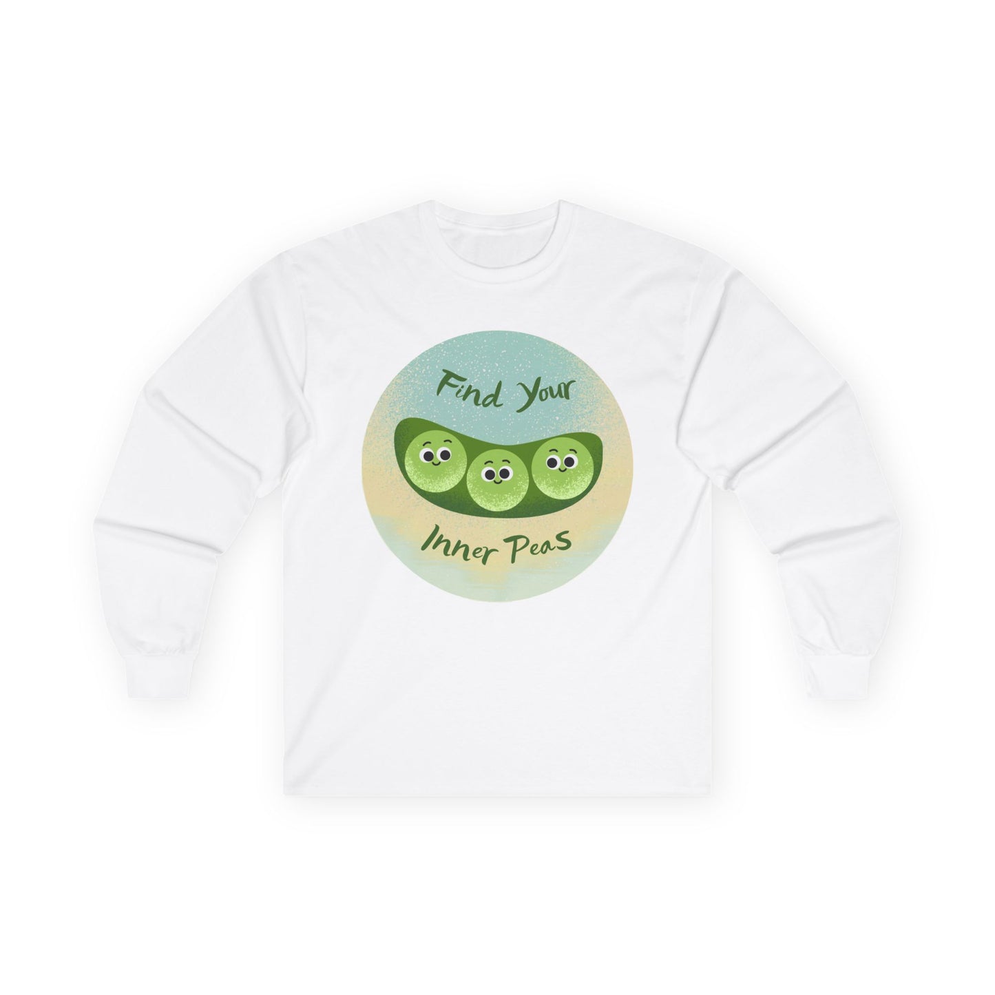 Find Your Inner Peas Long Sleeve Tees, Unisex Cotton Shirt, Cute Gift for Gardeners, Motivational Apparel, Farmhouse Decor Clothing