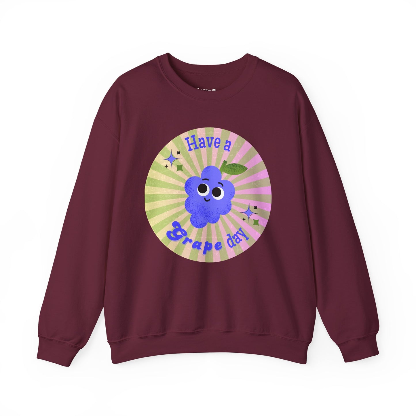 Funny Grape Pun Sweatshirt, Whimsical Art Clothing, Unisex Sweater, Great Gift Idea, Relaxed Comfy Style