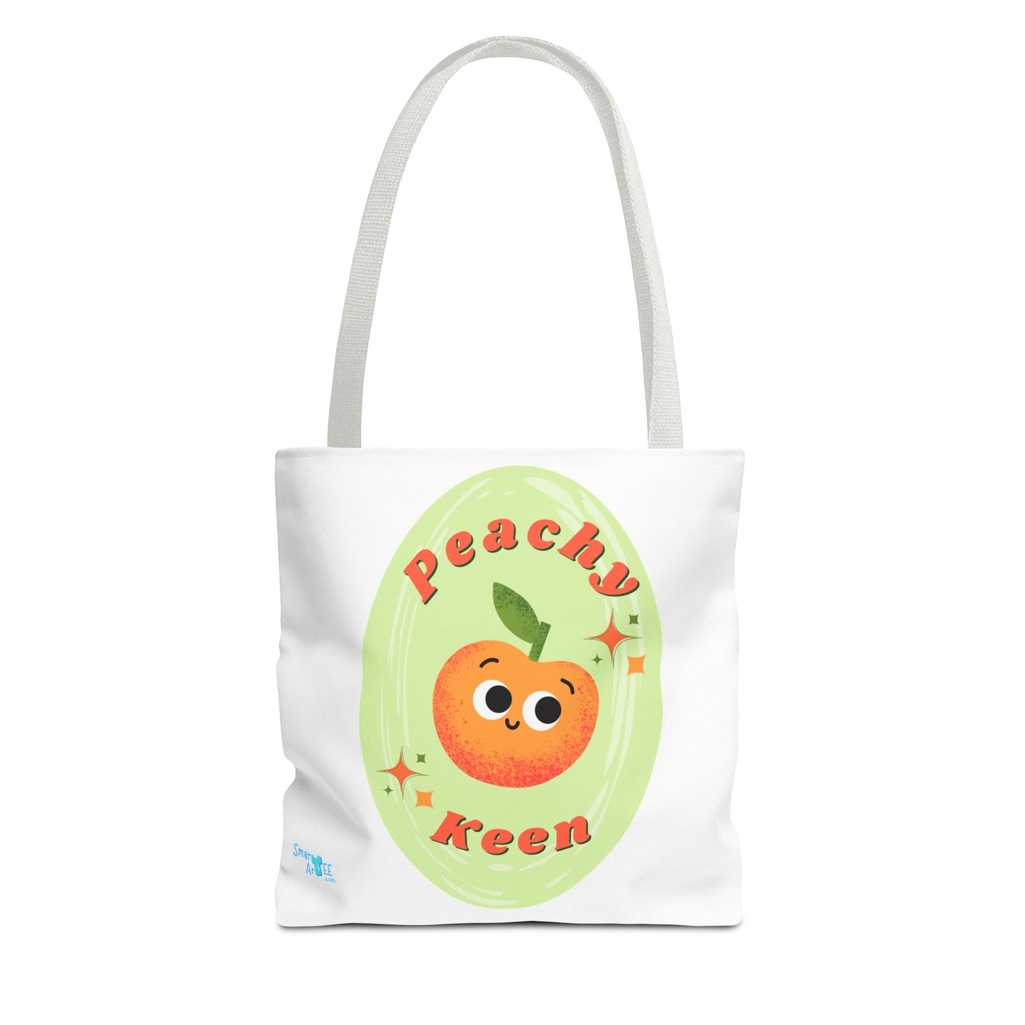 Peachy Keen Tote Bag, Cute Fruit Tote, Eco-Friendly Shopping Bag, Reusable Grocery Tote, Gift for Fruit Lovers