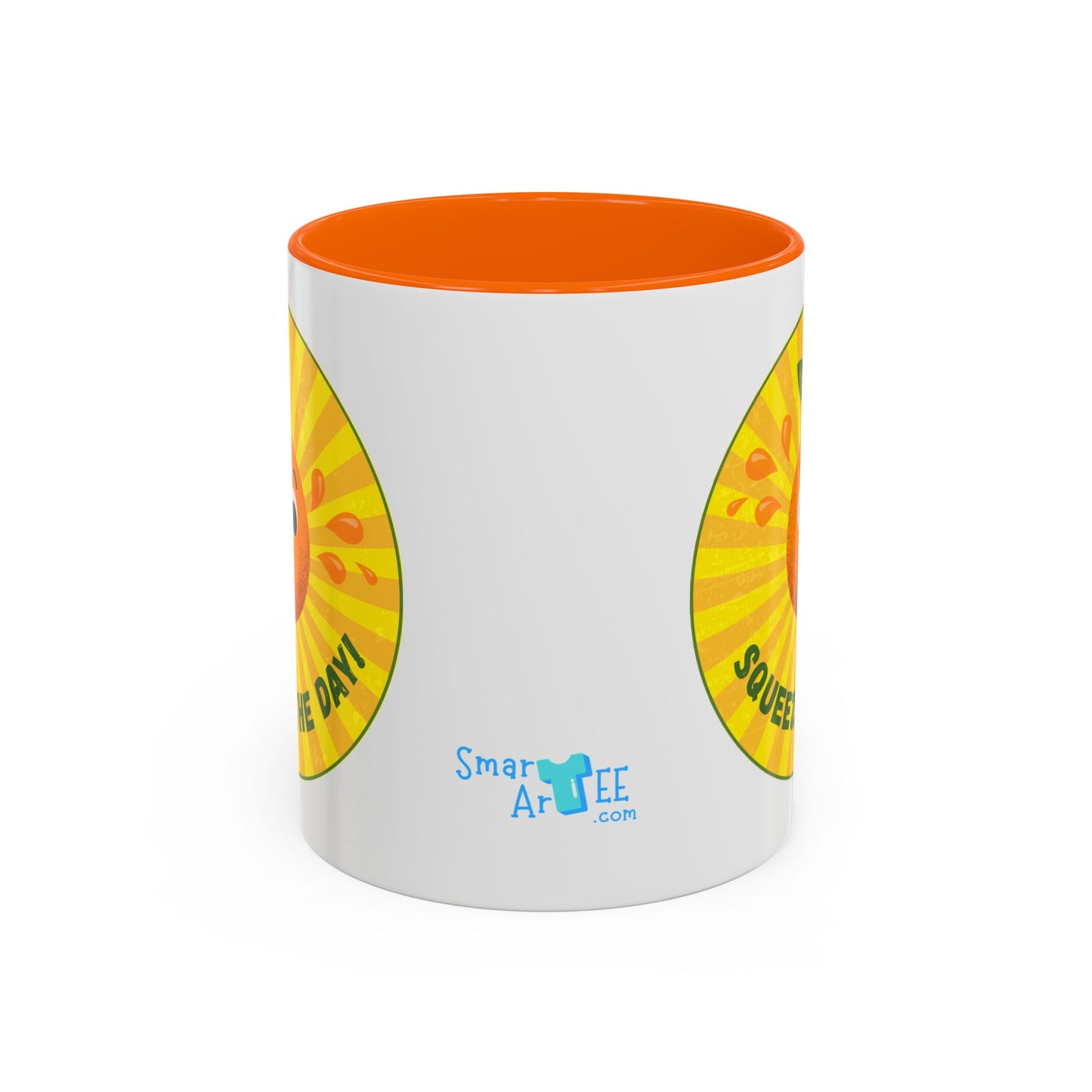 Cheerful Orange Coffee Mug, Bright Citrus Mug, Fun Gift for Coffee Lovers, Kitchen Decor, Squeeze the Day Mug