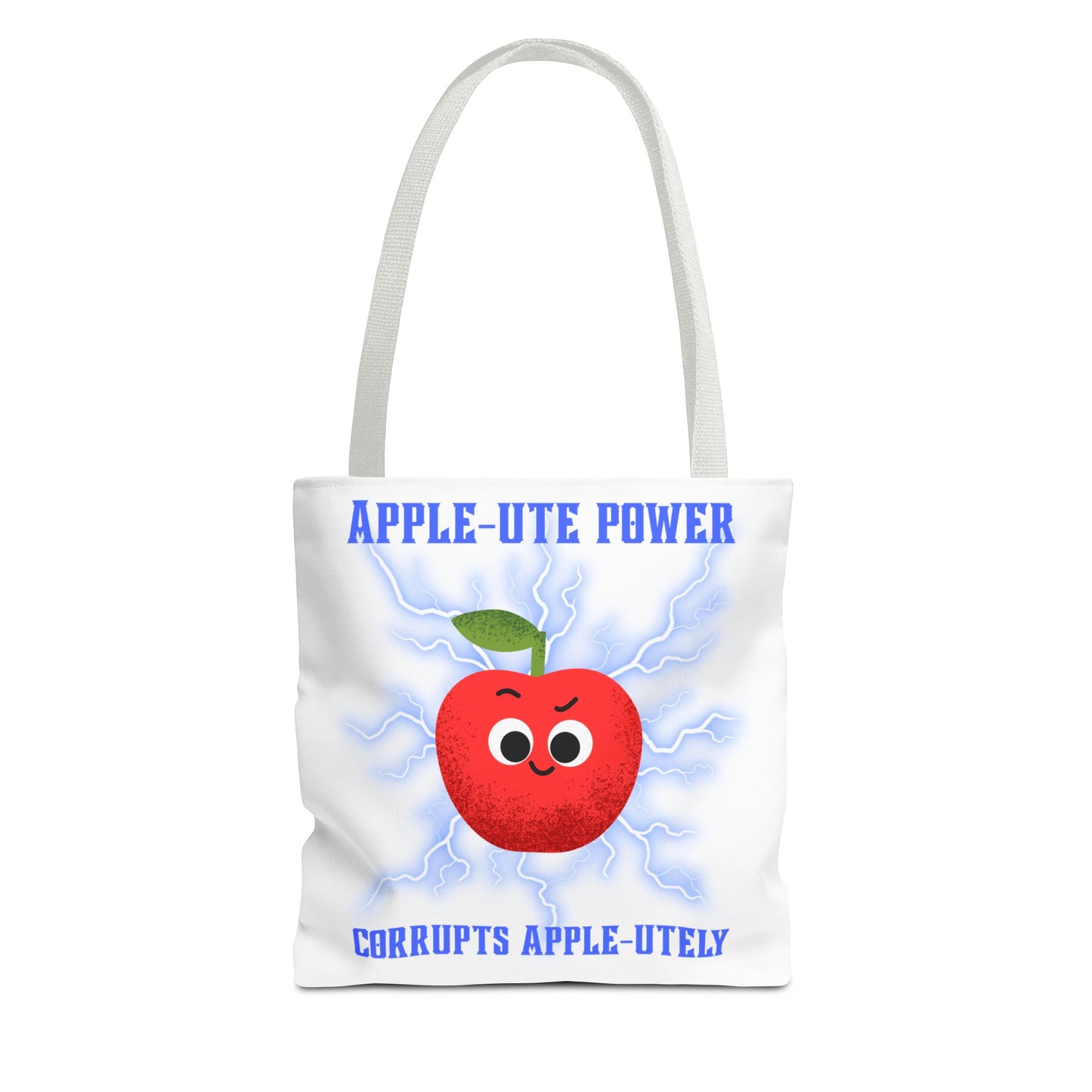 Apple-Powered Funny Tote Bag, Cute Grocery Bag, Gift for Teachers, Eco-Friendly Shopping Bag, Reusable Fun Bag
