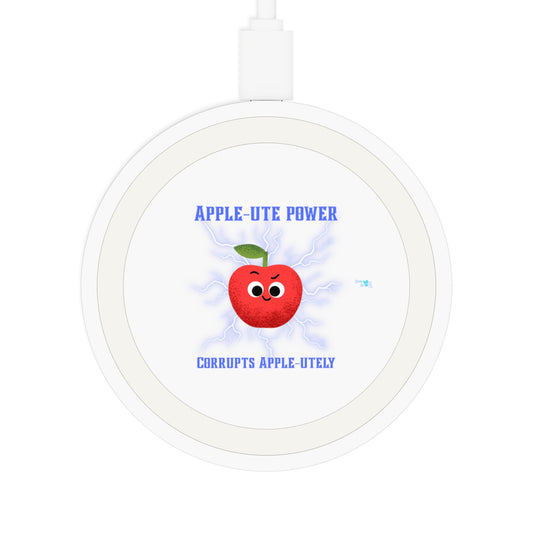 Apple-Themed Wireless Charging Pad, Fun Phone Charger, Bundle With Air Pod Case, Unique Gift for Apple Lovers, Tech Accessories