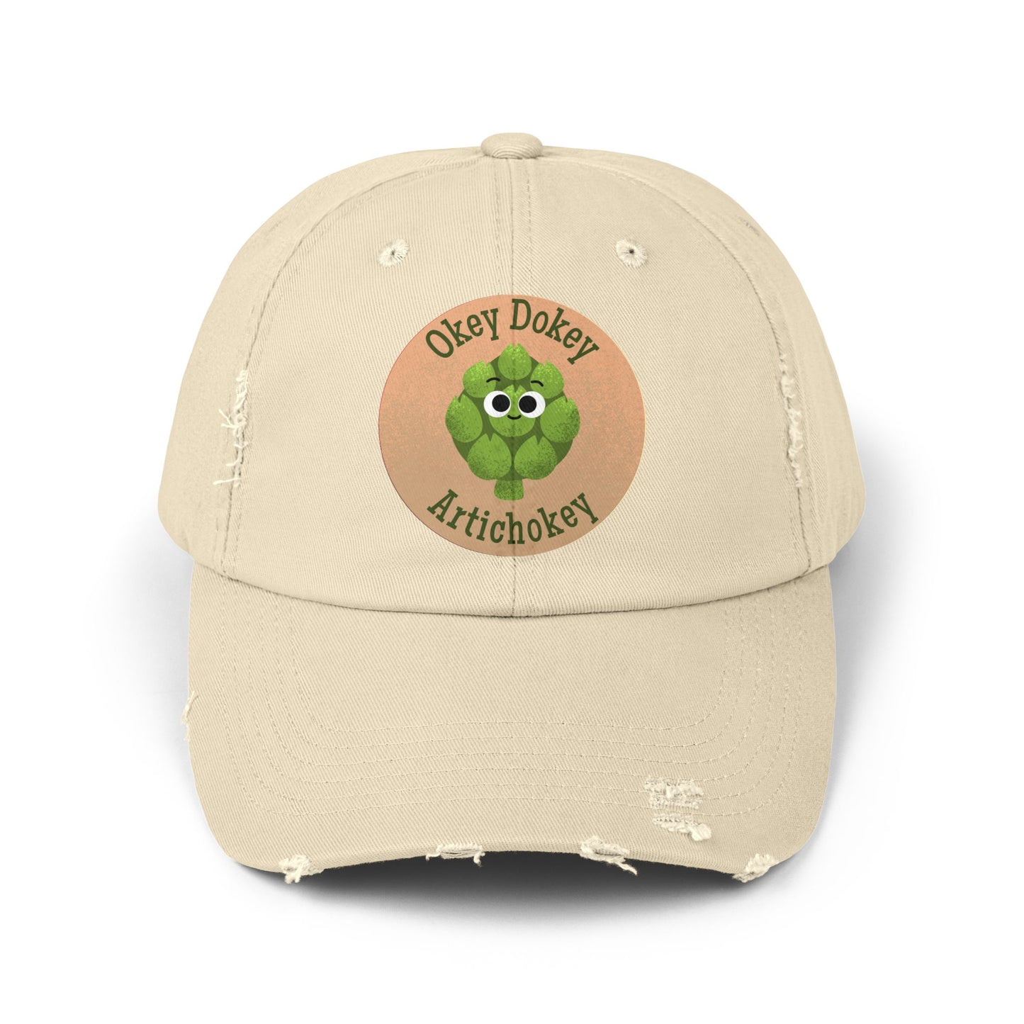 Funny Unisex Distressed Cap - Okey Dokey Artichokey Hats, Gift for Friends, Spring Fashion, Casual Wear, Outdoor Fun
