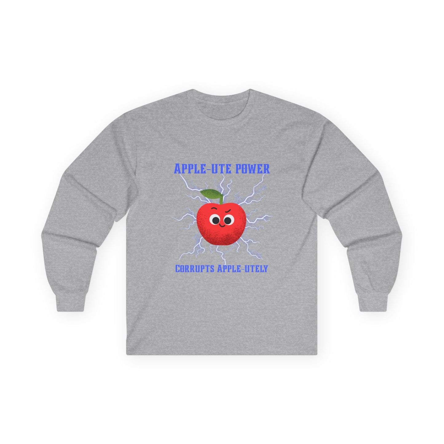 Apple-lute Power Pun Long Sleeve Tees, Cute Graphic Tee, Great Gift for All Ages, Funny Tee for Kids & Adults, Fall Fashion