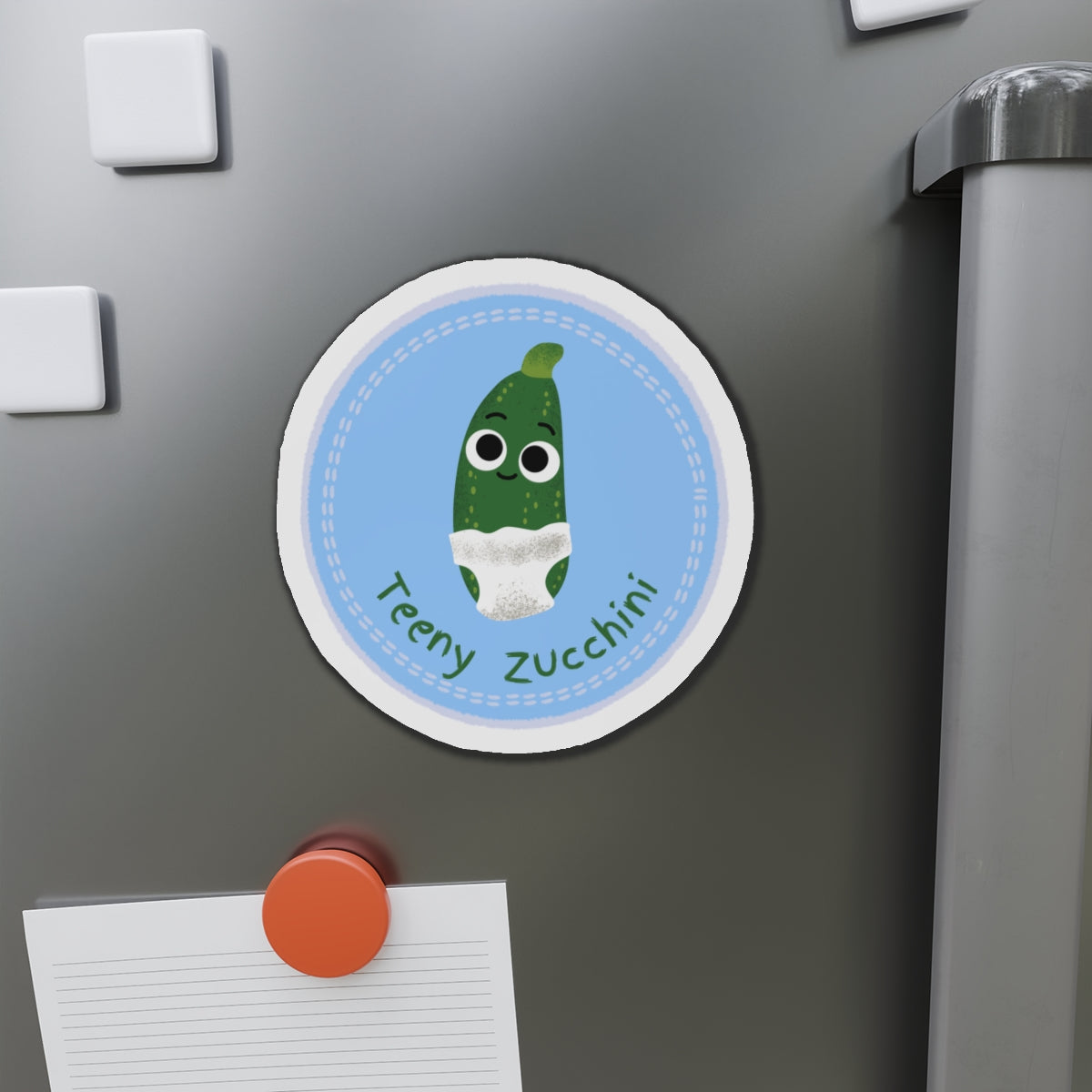 Teeny Zucchini Die-Cut Magnets, Cute Kitchen Decor, Fun Gifts for Veggie Lovers, Refrigerator Magnet, Whimsical Home Accents