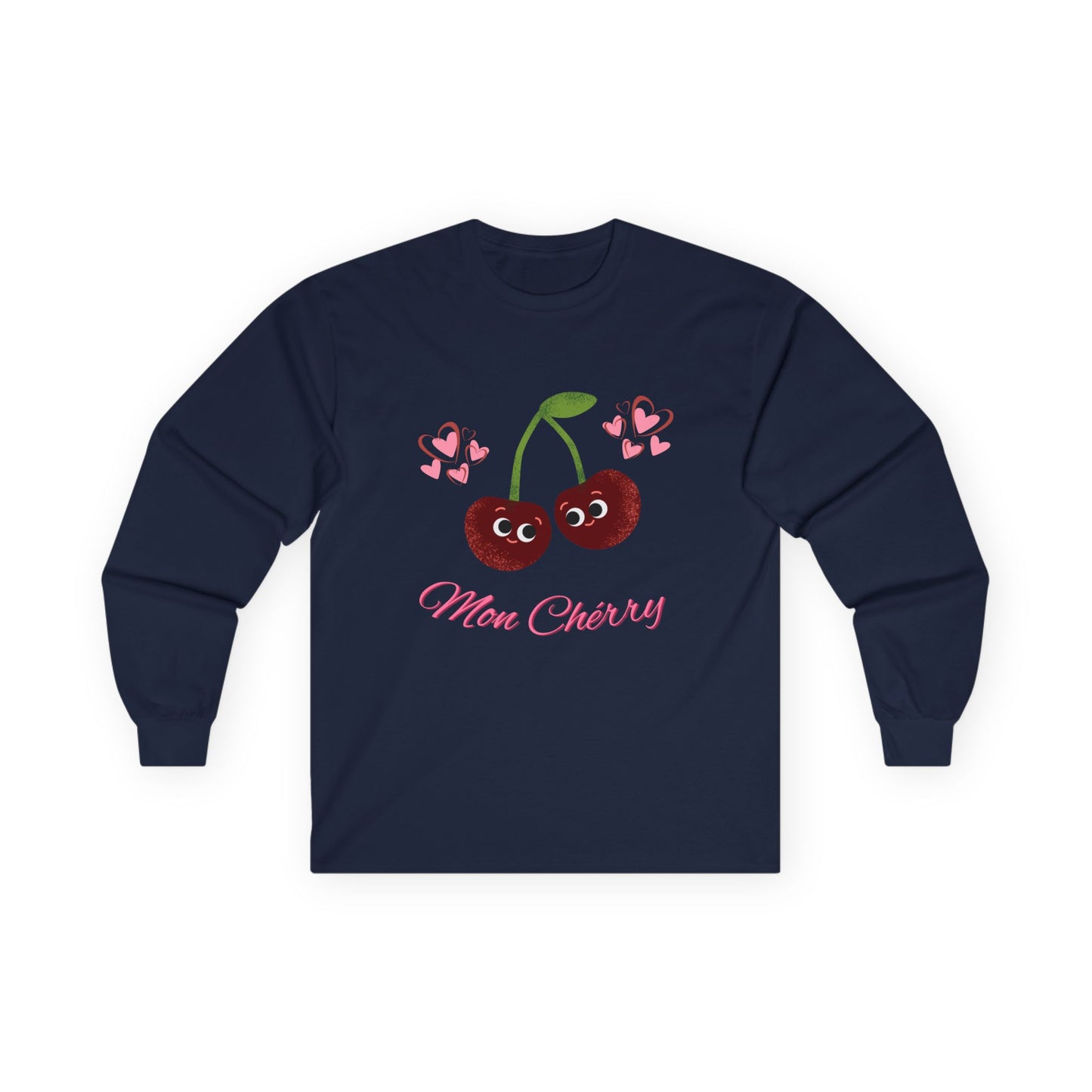 Cute Cherry Long Sleeve Tees, Playful Fruit Shirt, Valentine's Gift, Unisex Casual Wear, Fashionable Everyday Top