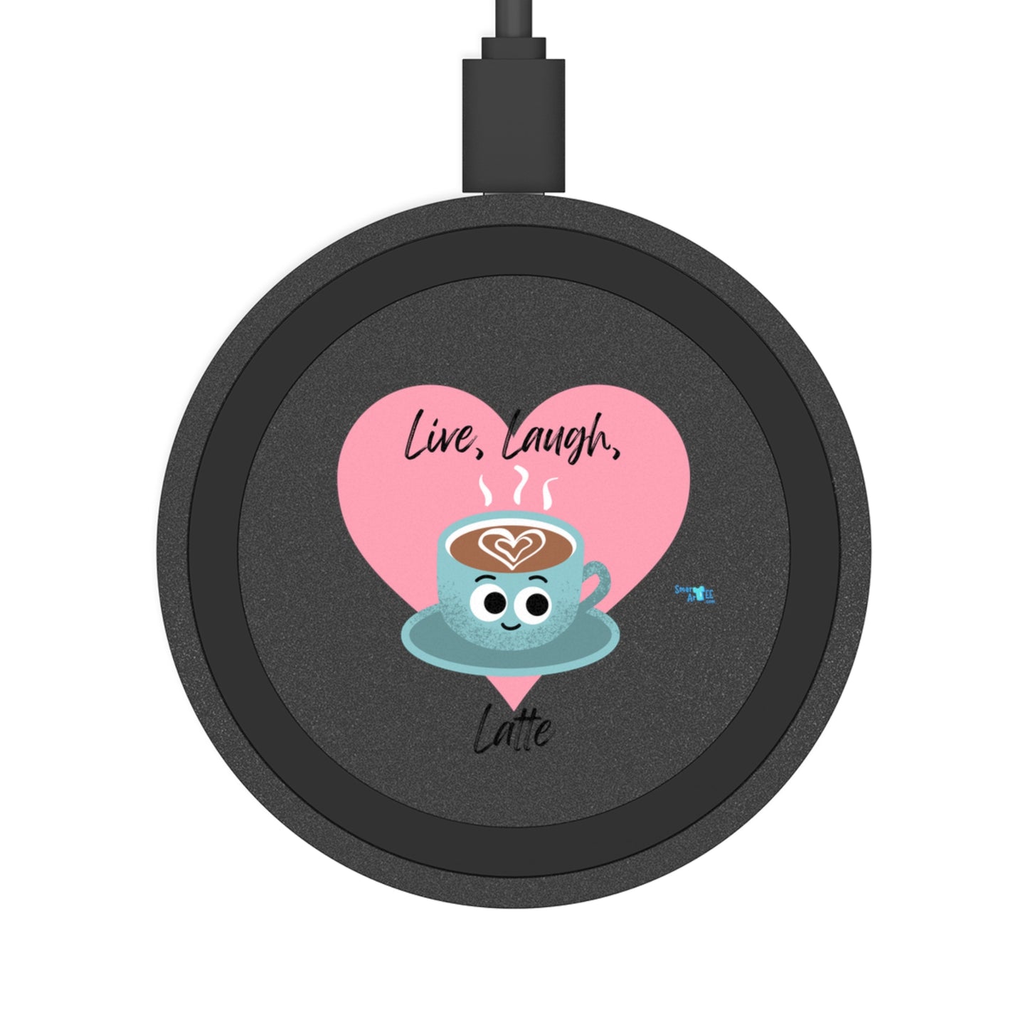 Cute Coffee Themed Wireless Charging Pad, Fun Phone Charger, Bundle With Air Pod Case, Birthday and Holiday Gift