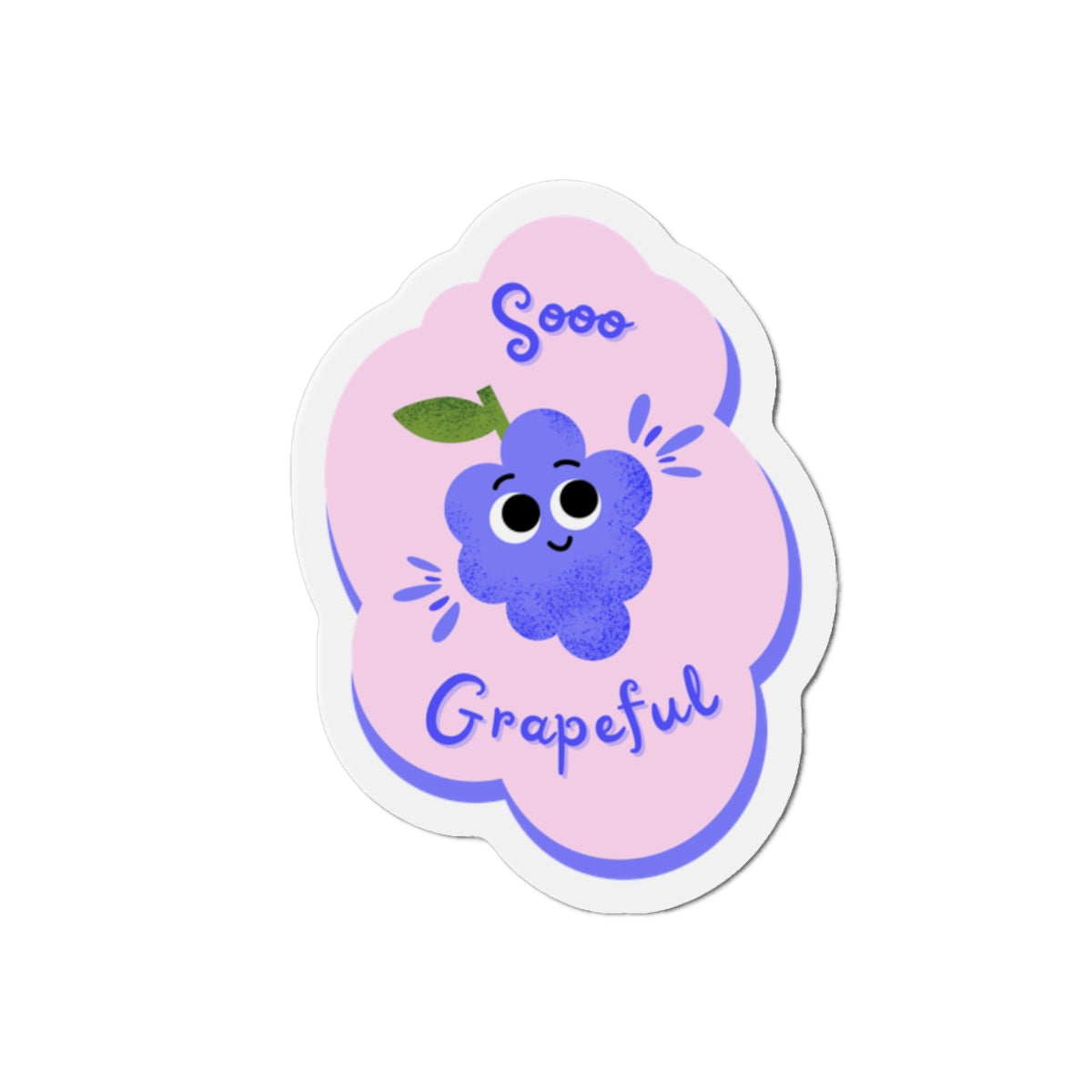 Soo Grapeful Die-Cut Magnet, Cute Refrigerator Magnet, Fun Gift Idea, Kitchen Decor, Berry-Themed Accent, Unique Fruit Decoration