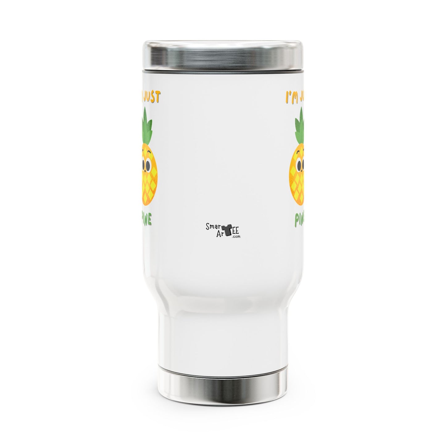 Pineapple Travel Mug, Funny Coffee Cup, Stainless Steel Mug, Tropical Cup Gift, Cute Pineapple Design for Summer