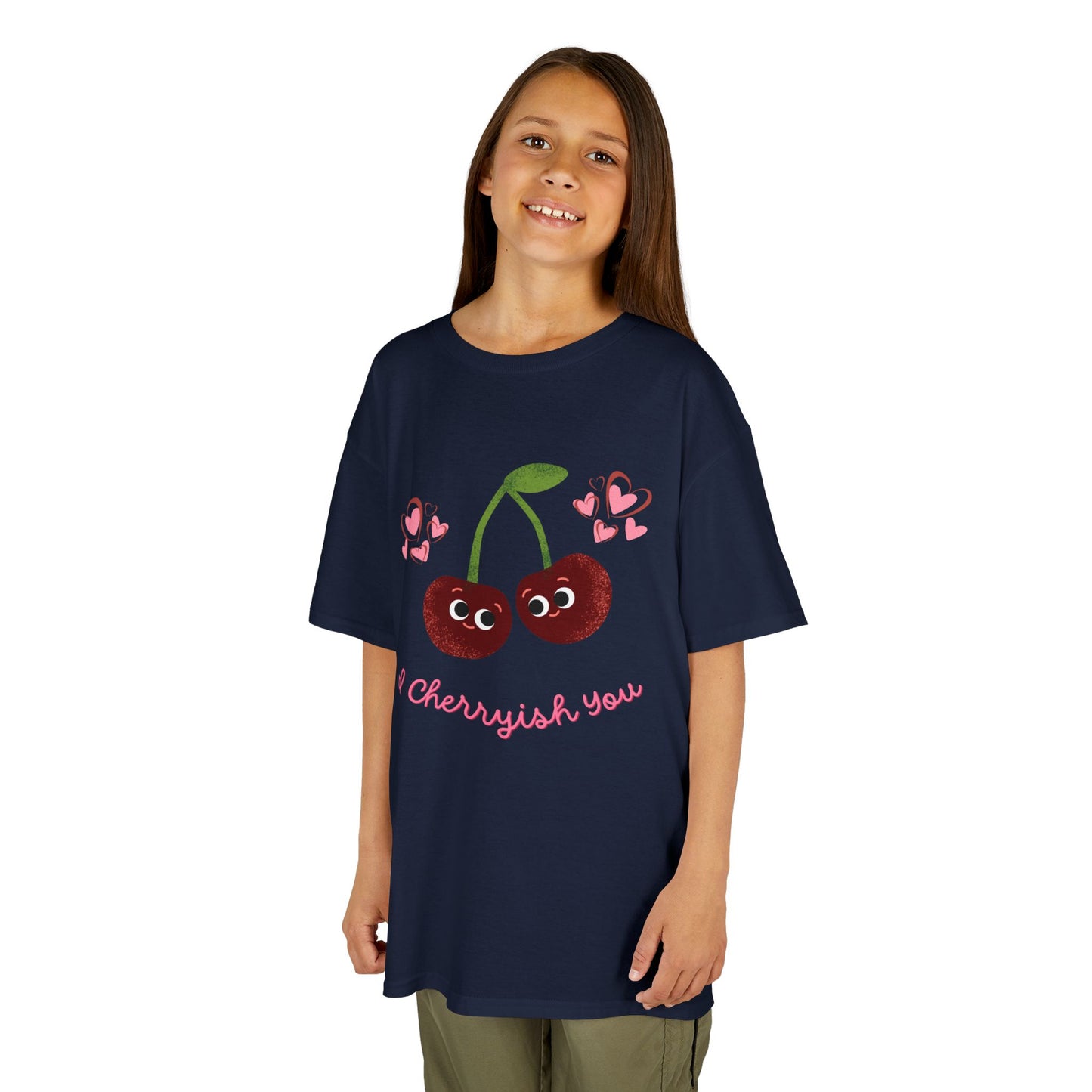 Cute Kids Cherry Shirt: I Cherish You Funny Pun Tee, Valentine's Gift, Birthday Outfit, Playful Everyday Wear, Soft Cotton Tee