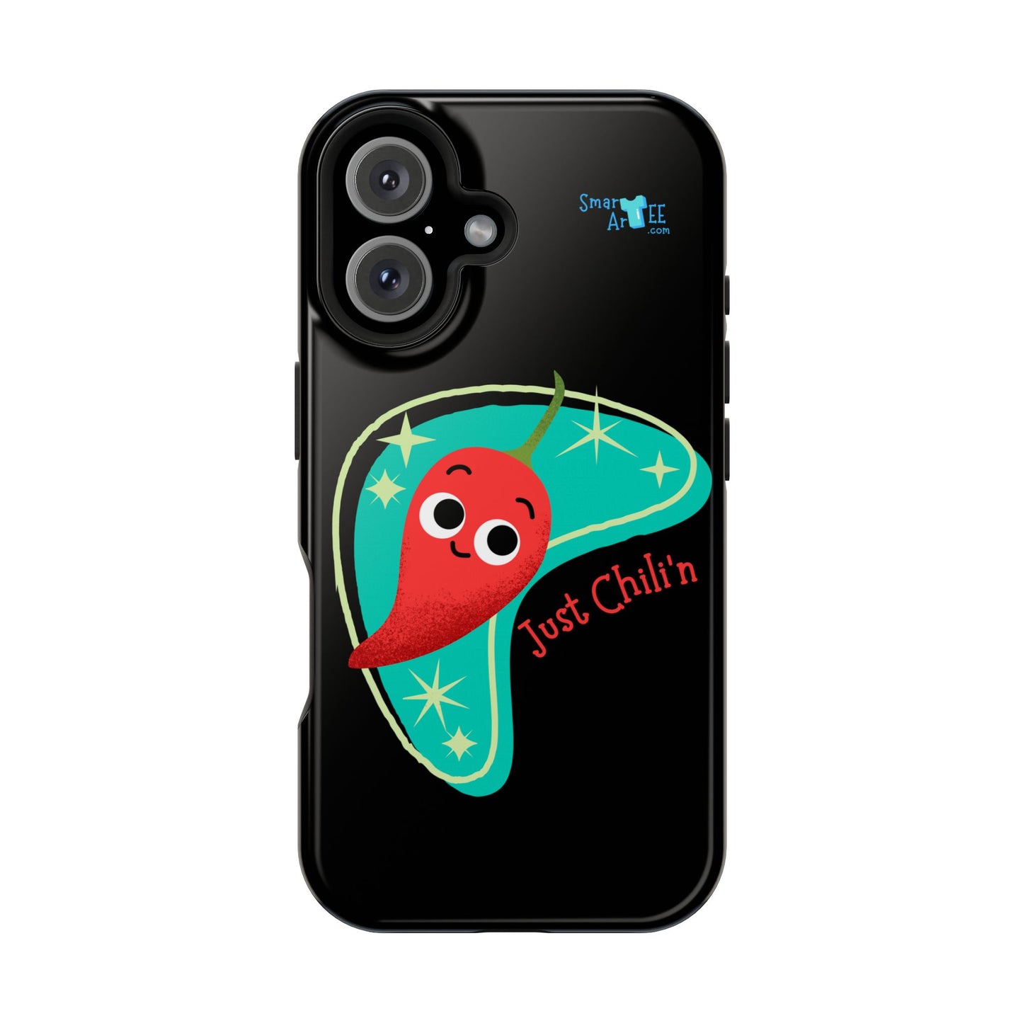 Chili Themed Phone Case, Just Chilin' Design, Fun Accessory, Unique Gift, Vibrant Protection, Perfect for Foodies, Holiday Cheer