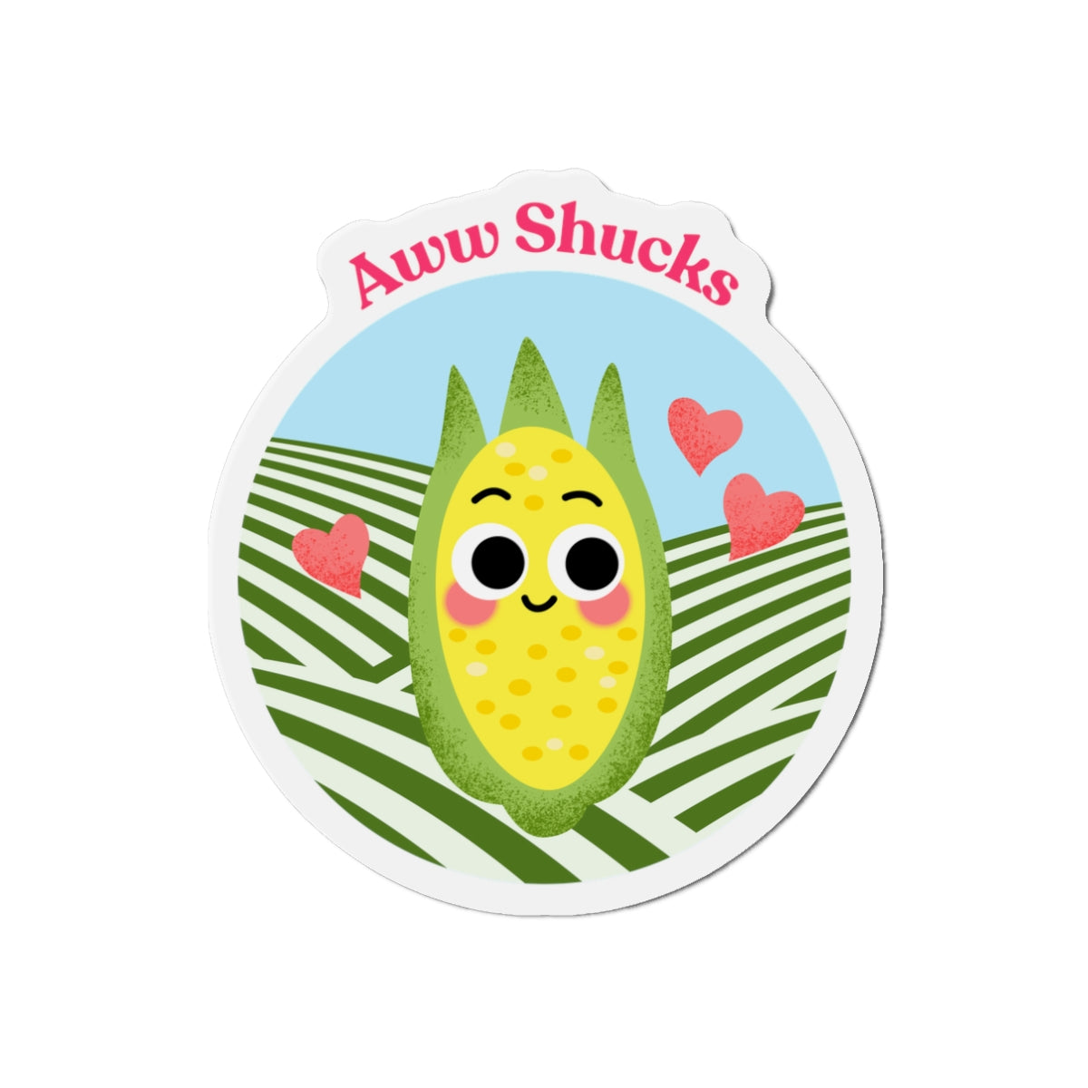 Aww Shucks Die-Cut Magnet, Cute Corn Magnet, Kitchen Decor, Farmhouse Decor, Gift for Farmers, Fun Refrigerator Magnet