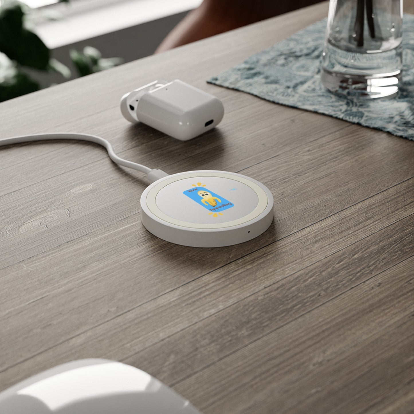 Quake Wireless Charging Pad with Fun Design, Cute Wireless Charger, Unique Desk Accessory, Holiday Gift Idea, Bundle With Air Pod Case