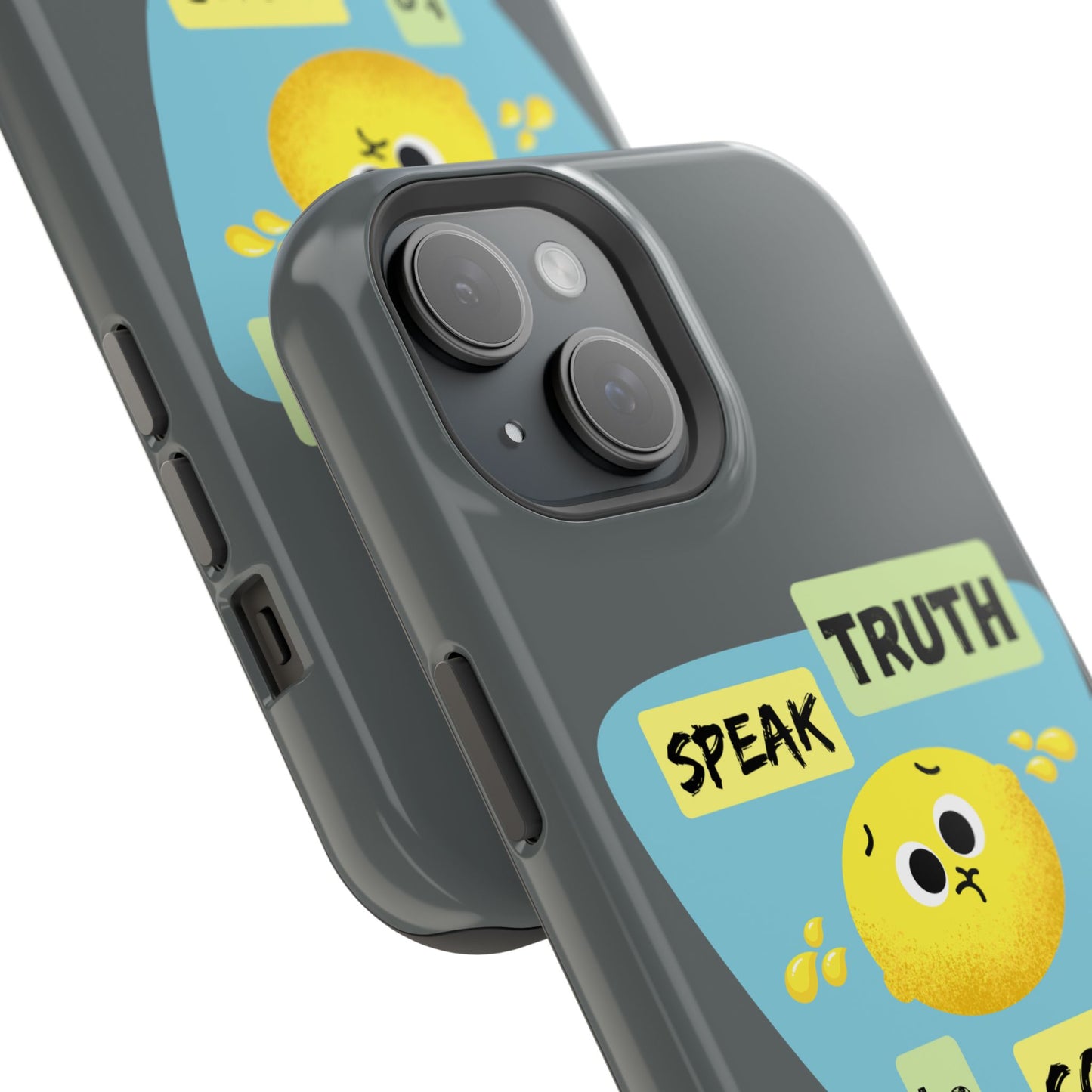 Whimsical Phone Case: Speak Truth to Sour, Cute Lemon Design, Impact-Resistant, Unique Gift for Teens, Phone Accessory, Fun Tech Decor