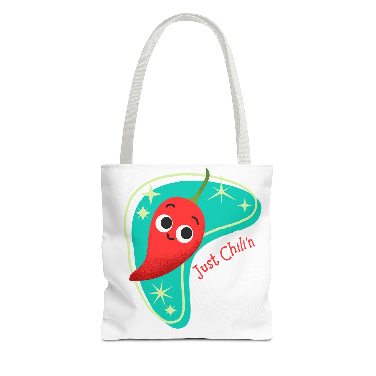 Cute Chili Pepper Tote Bag - Just Chillin', Reusable Grocery Bag, Beach Tote, Gift for Veggie Lovers, Summer Vibes