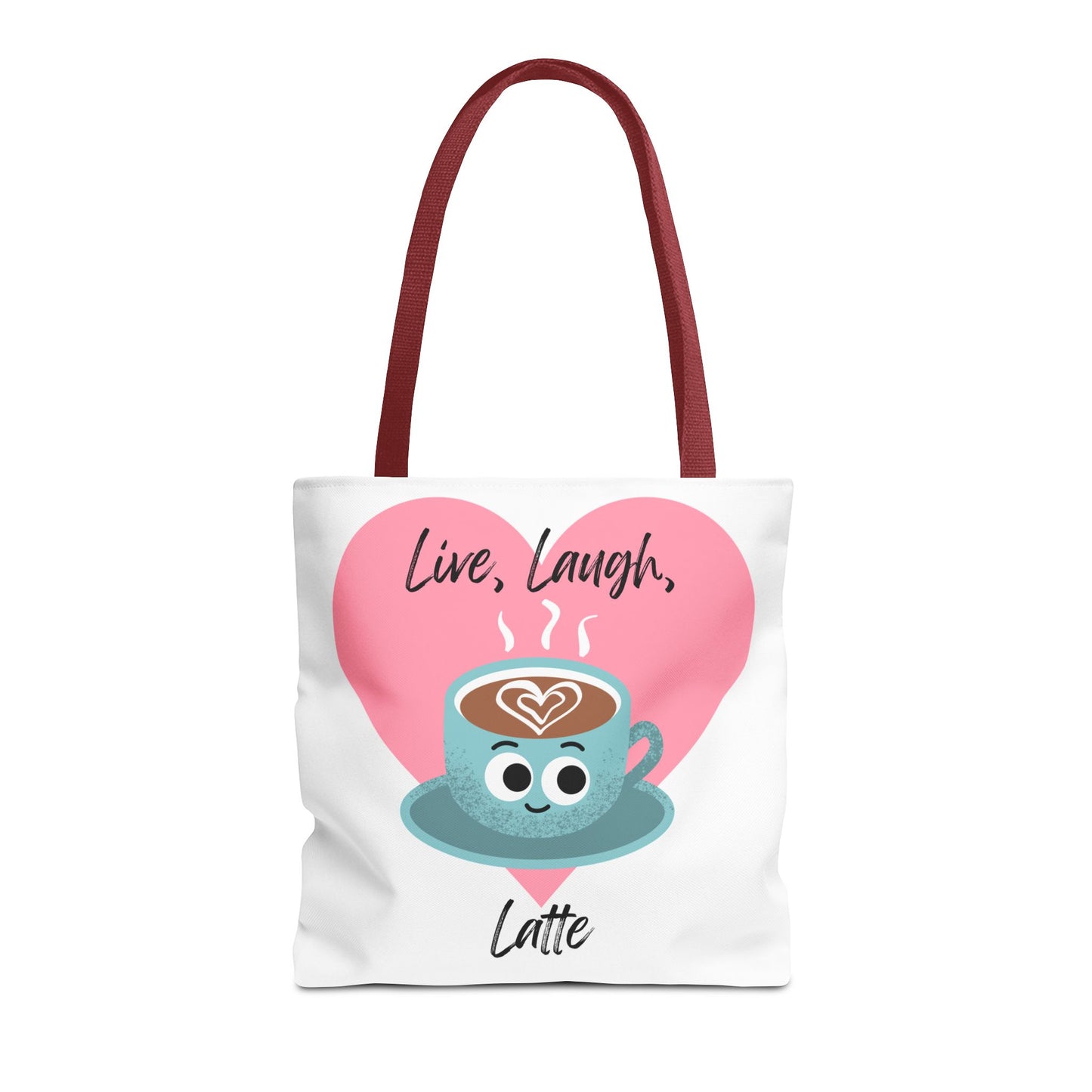 Cute Coffee Tote Bag - Live, Laugh, Latte - Perfect Gift for Coffee Lovers, Casual Carryall, Eco-Friendly, Everyday Use