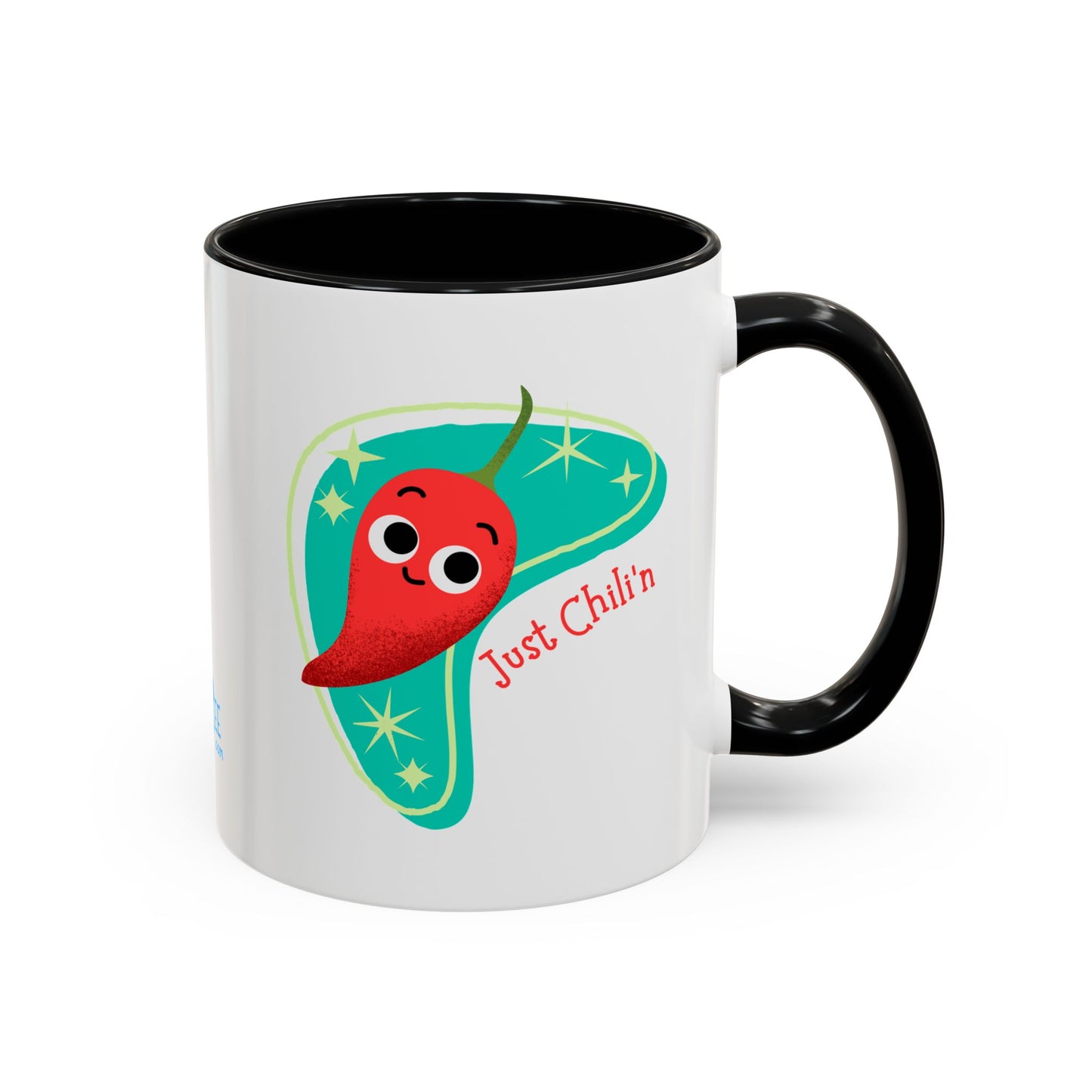 Cheerful Coffee Mug with Funny Chili Pepper Design, Cute Gift for Chili Lovers, Just Chillin Mug, Playful Kitchen Decor, Fun Coffee Cup