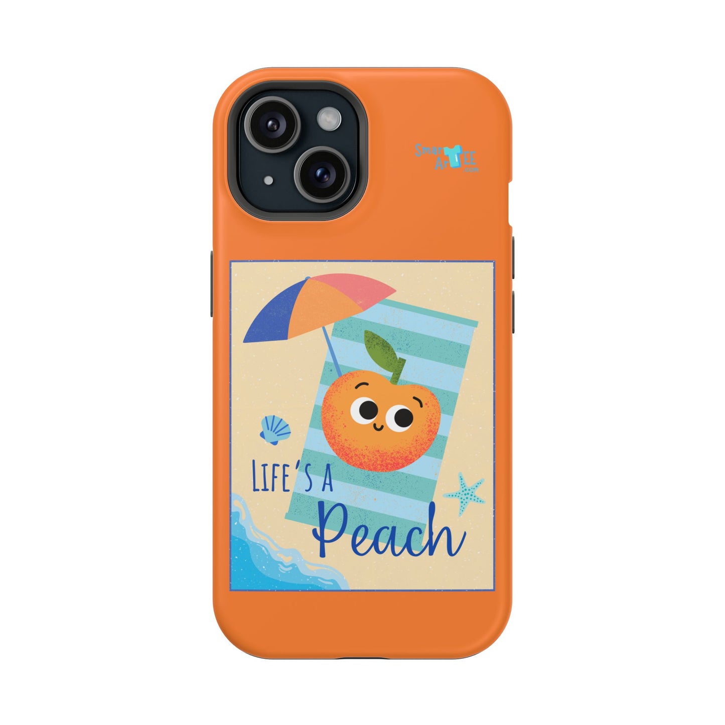 Cute Life's a Peach Phone Case, Impact-Resistant Cell Phone Cover, Summer Accessory, Gift for Fruit Lovers, Beach Vibes