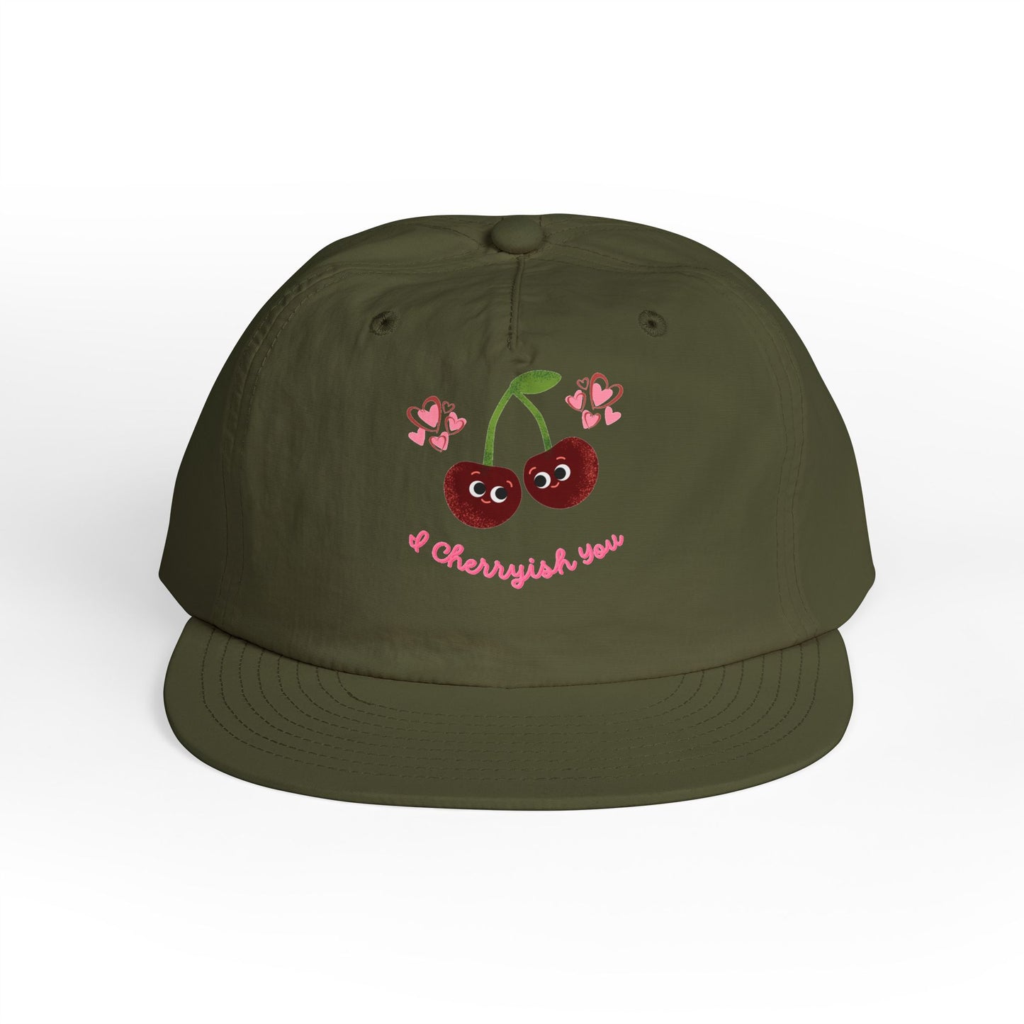Charming Cherry Surf Cap – Perfect for Summer, Beach Days Hat, Outdoor Adventures, Gift for Surf Lovers, Adjustable Snapback Hat