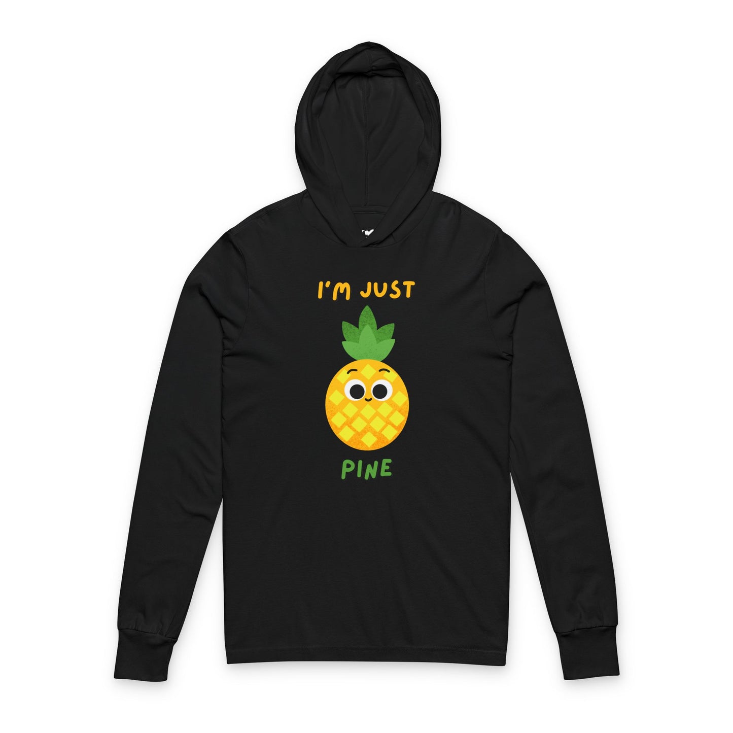 Pineapple Print Hooded Long Sleeve Shirt, Fun Unisex Pullover, Cute Tropical Apparel, Summer Beachwear, Gift for Fun Lovers