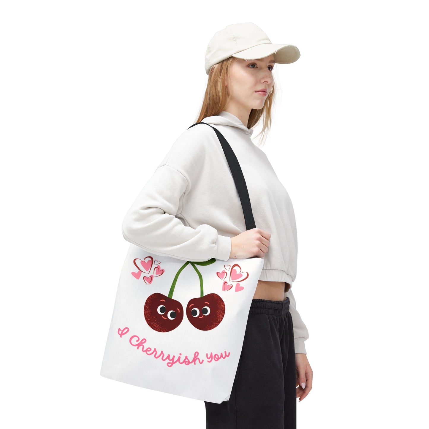 Cherryish You Tote Bag - Cute Cherry Design, Eco-Friendly Shopping Bag, Fun Gift for Friends, Valentine's Day, Summer Vibes