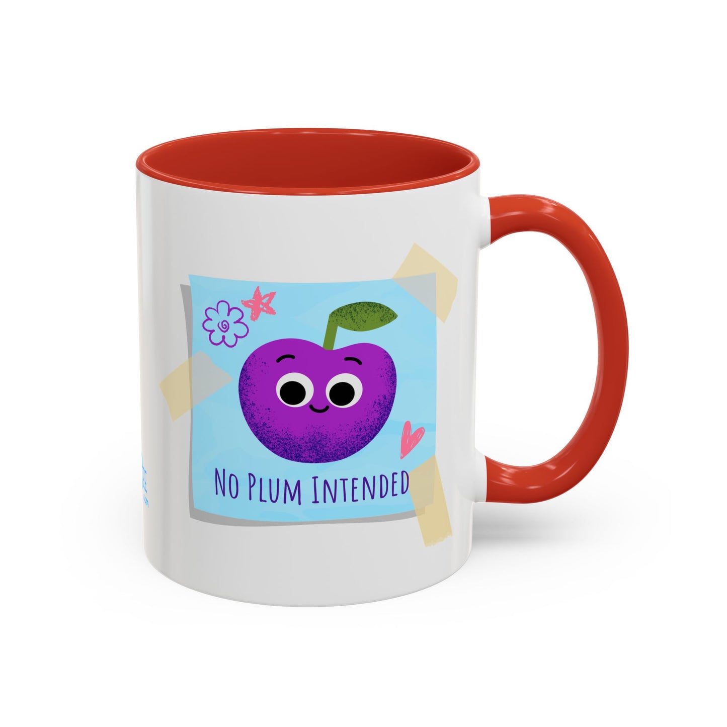 Playful Plum Coffee Mug, Cute Gift for Teachers, Friends, Humor Mug, Fun Kitchen Decor, Unique Cup for Any Occasion