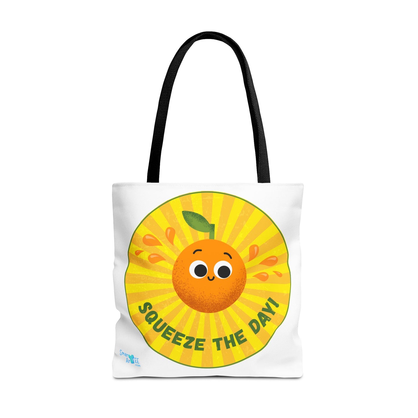 Cheerful Tote Bag, Squeeze the Day Bag, Fun Grocery Tote, Orange Design Shopper, Cute Gift for Fruit Lovers