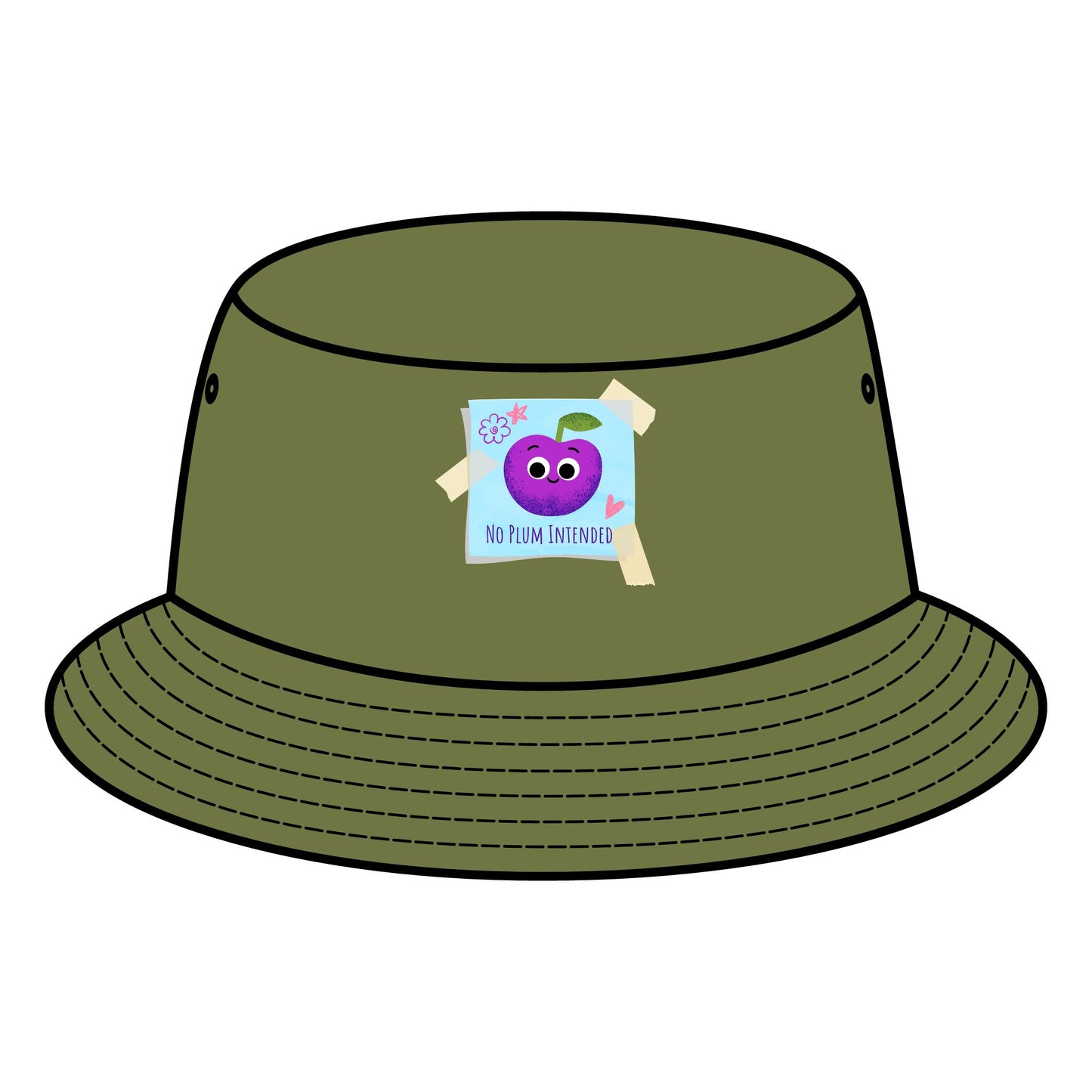Cute Graphic Plum Pun Bucket Hat, Trendy Summer Hats, Gift for Him/Her, Fun Casual Accessory, Beach Party Essential