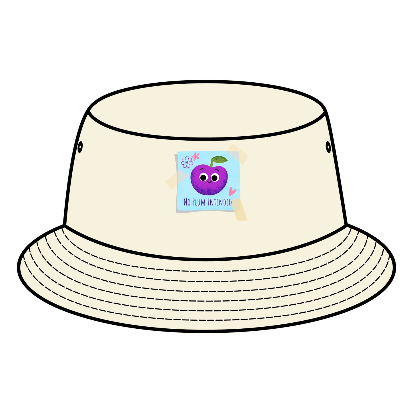 Cute Graphic Plum Pun Bucket Hat, Trendy Summer Hats, Gift for Him/Her, Fun Casual Accessory, Beach Party Essential