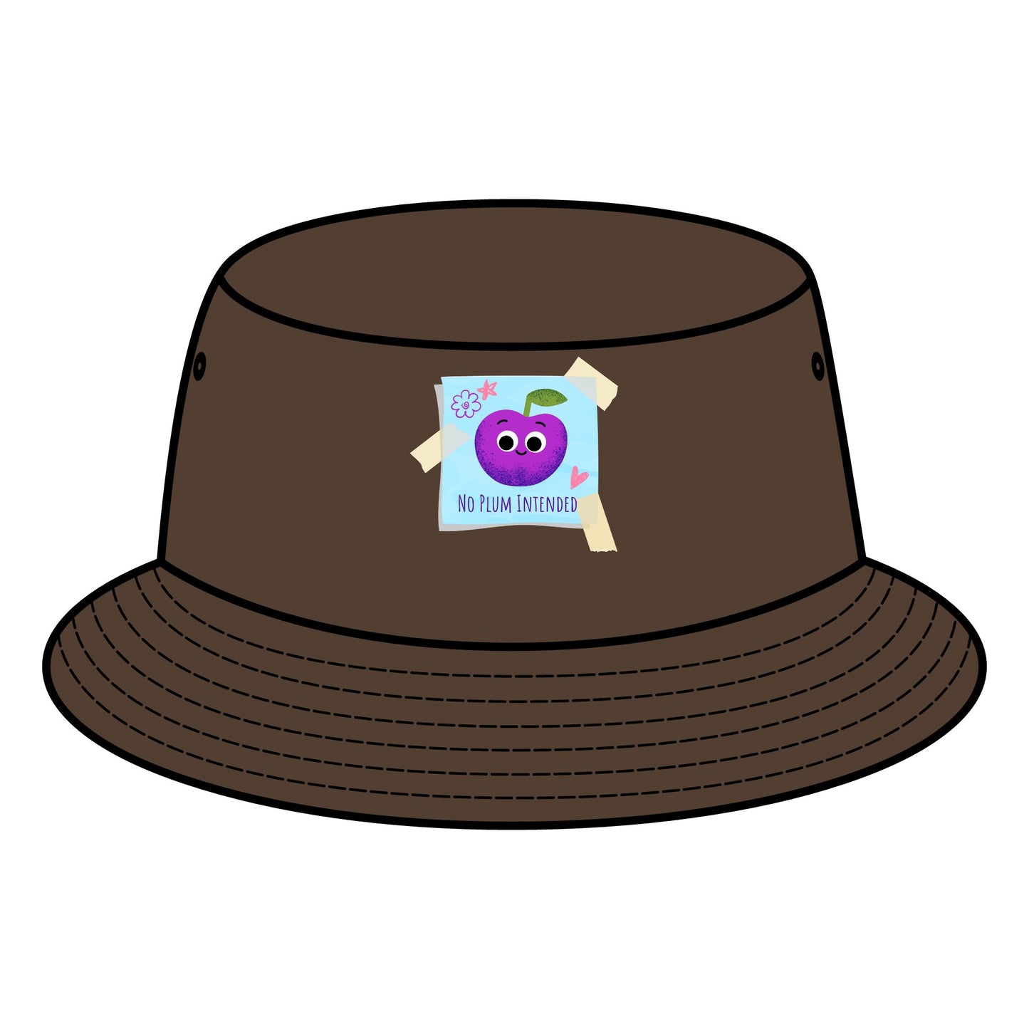 Cute Graphic Plum Pun Bucket Hat, Trendy Summer Hats, Gift for Him/Her, Fun Casual Accessory, Beach Party Essential