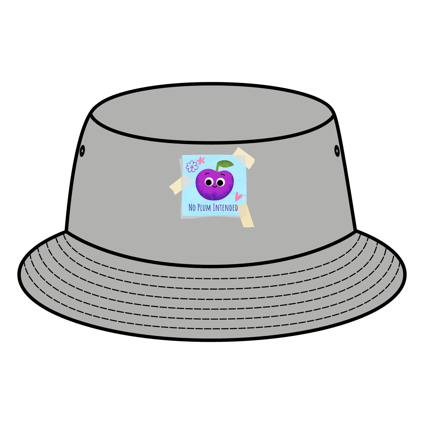 Cute Graphic Plum Pun Bucket Hat, Trendy Summer Hats, Gift for Him/Her, Fun Casual Accessory, Beach Party Essential