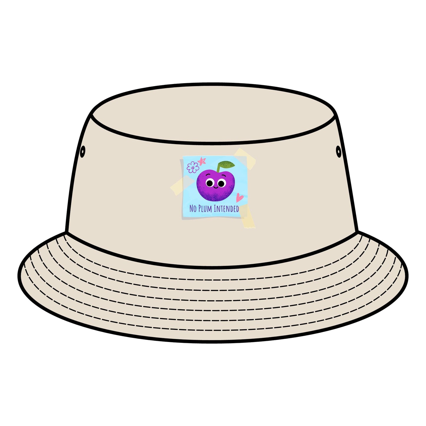 Cute Graphic Plum Pun Bucket Hat, Trendy Summer Hats, Gift for Him/Her, Fun Casual Accessory, Beach Party Essential