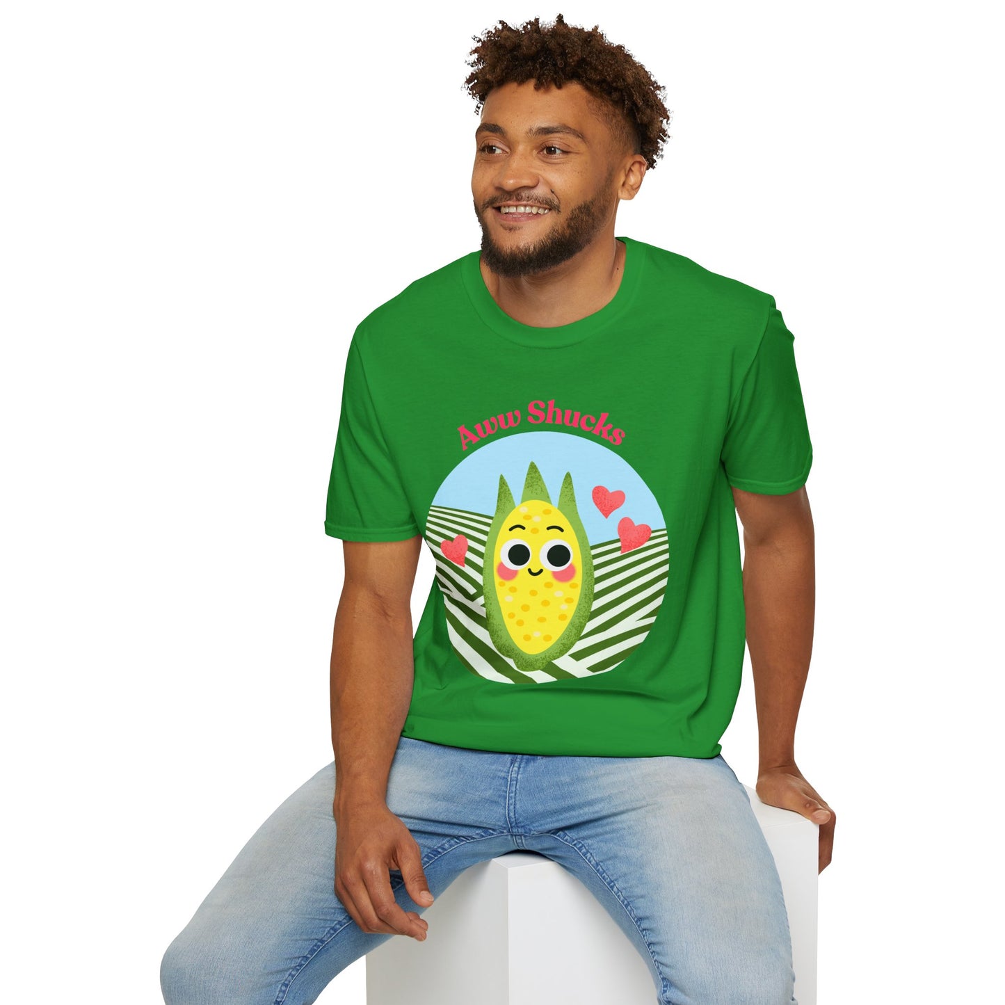 Cute Corn Cobb Graphic T-Shirt, Perfect Gift for Friends, Summer Fun Shirt, Casual Daily Wear, Aww Shucks Design
