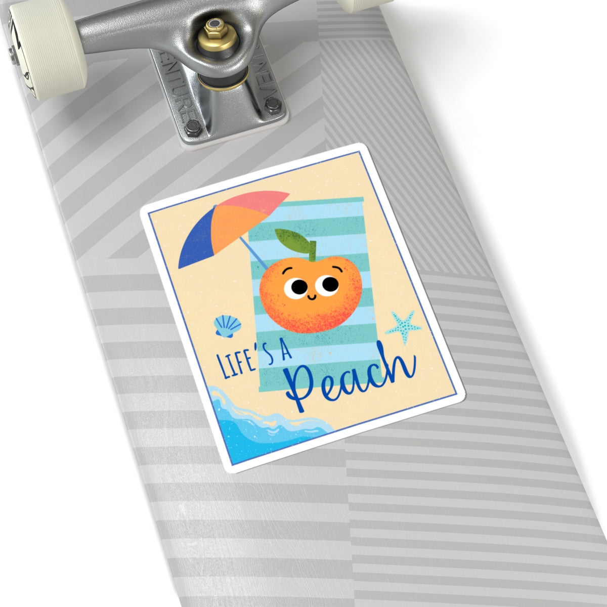 Cute Peach Kiss-Cut Stickers, Whimsical Laptop Decal, Summer Vibes, Beach Decor, Fun Gifts for Friends, Life's a Peach