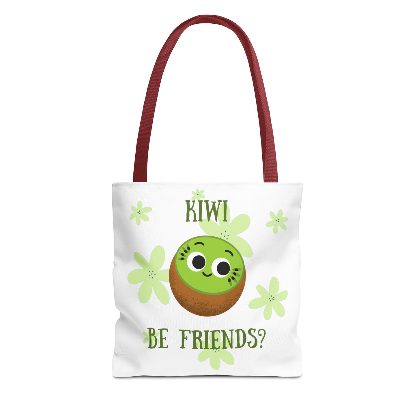 Cute Kiwi Friendship Tote Bag, Eco-Friendly Shopping Bag, Gift for Friends, Cute Grocery Bag, Colorful Beach Bag