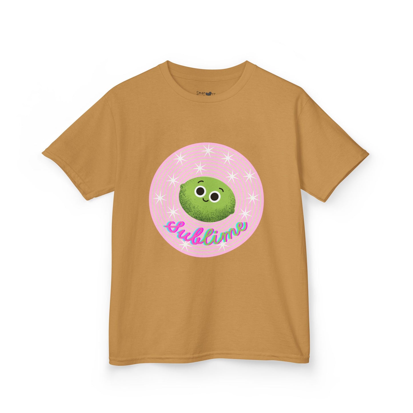 Kids Sublime Tee with Cute Lime Character, Fun Kids Shirt, Gift for Birthdays, Playdates, Summer Outfits, Cute Apparel