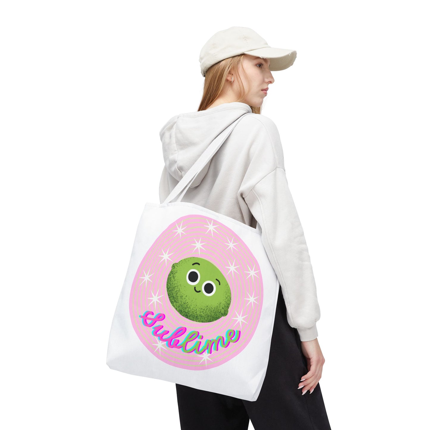 Cute Sublime Lime Tote Bag - Everyday Carry, Eco-Friendly, Gift for Fruit Lovers, Unique Shopping Bag, Fun Beach Tote