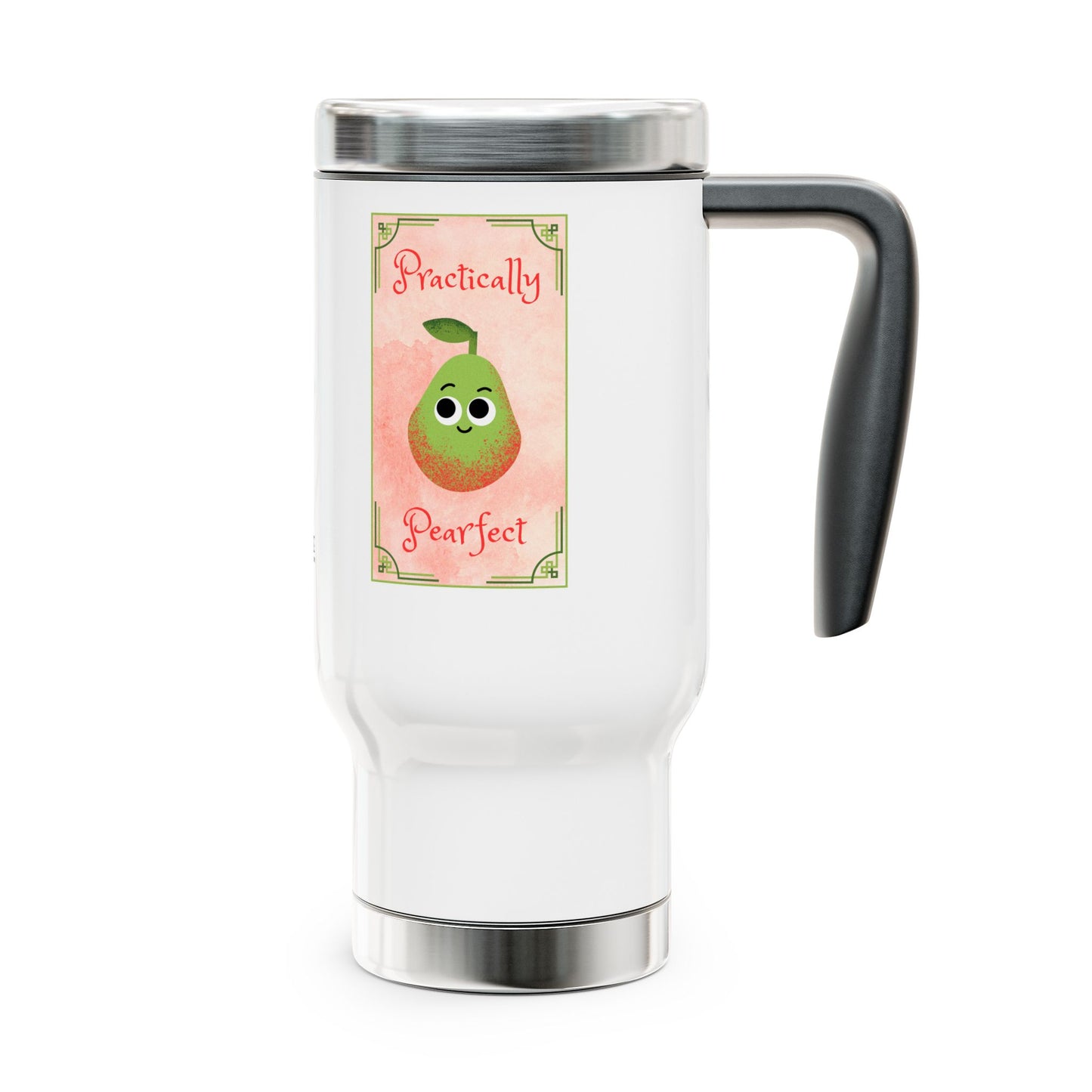 Cute Pear Travel Mug, Stainless Steel Coffee Cup, Funny Gift for Mom, Unique Drinkware, Adorable Insulated Tumbler