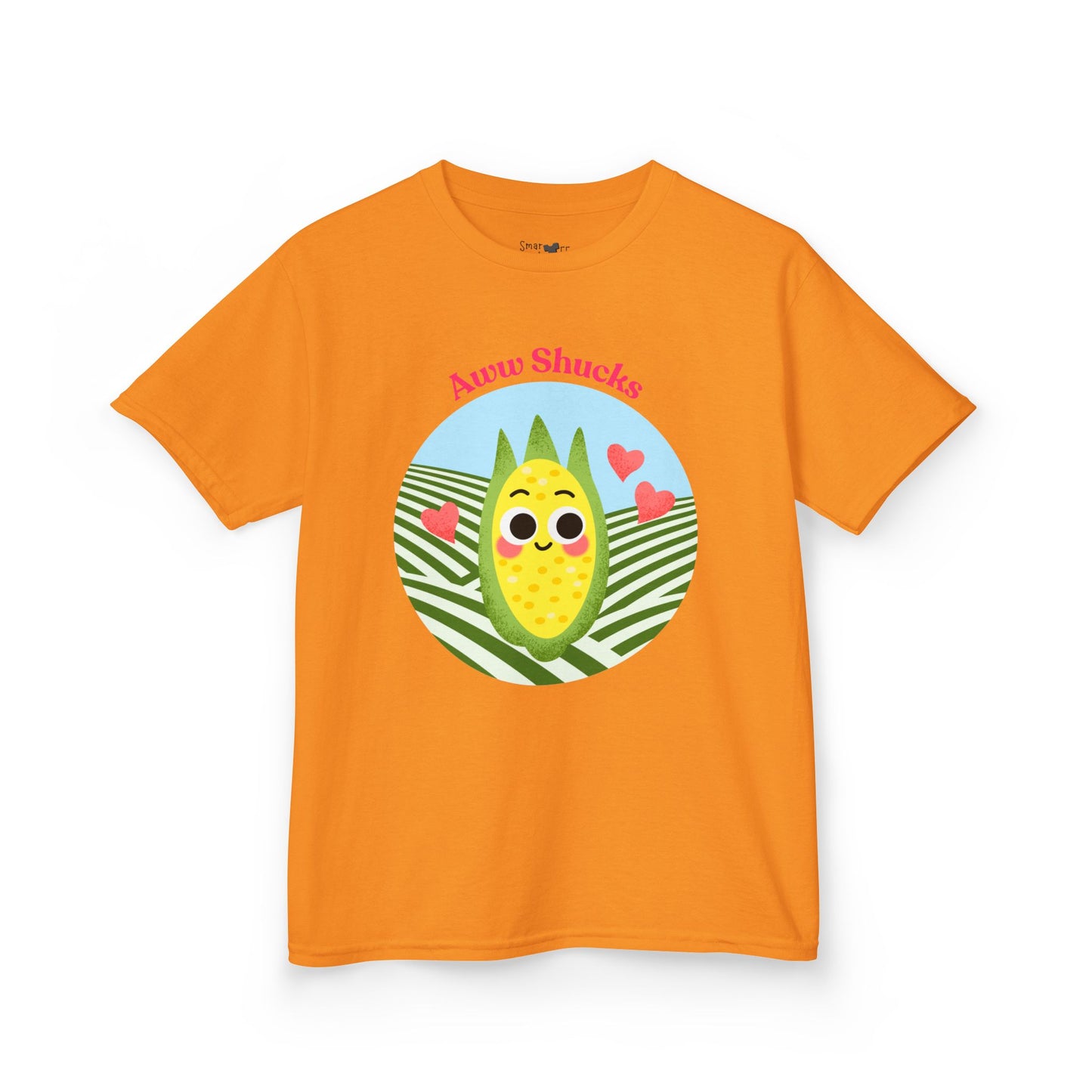 Cute Kids Tee with Aww Shucks Corn Design, Fun Summer Shirt for Children, Ideal for Birthdays, Playdates, and Family Outings, Youth Apparel