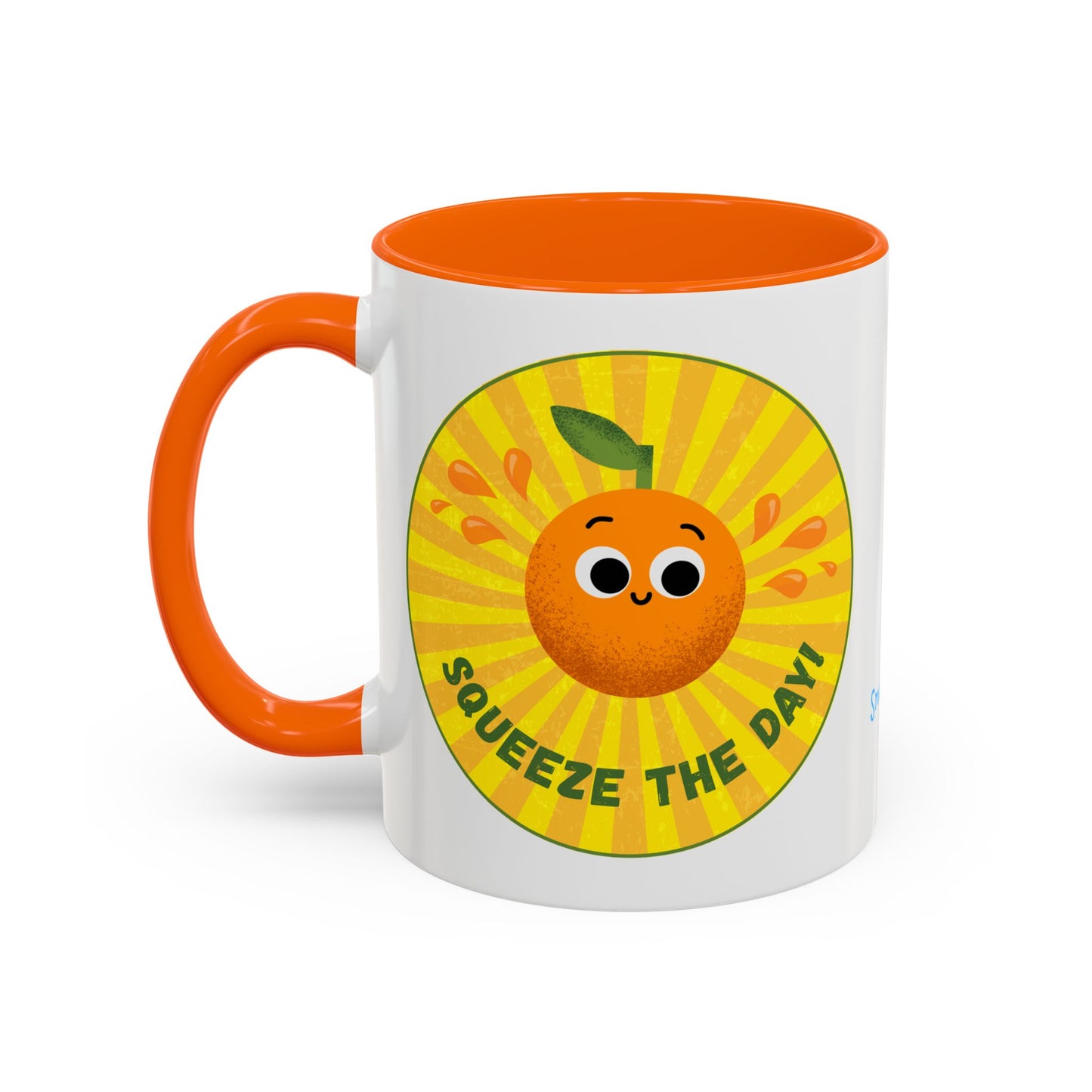 Cheerful Orange Coffee Mug, Bright Citrus Mug, Fun Gift for Coffee Lovers, Kitchen Decor, Squeeze the Day Mug