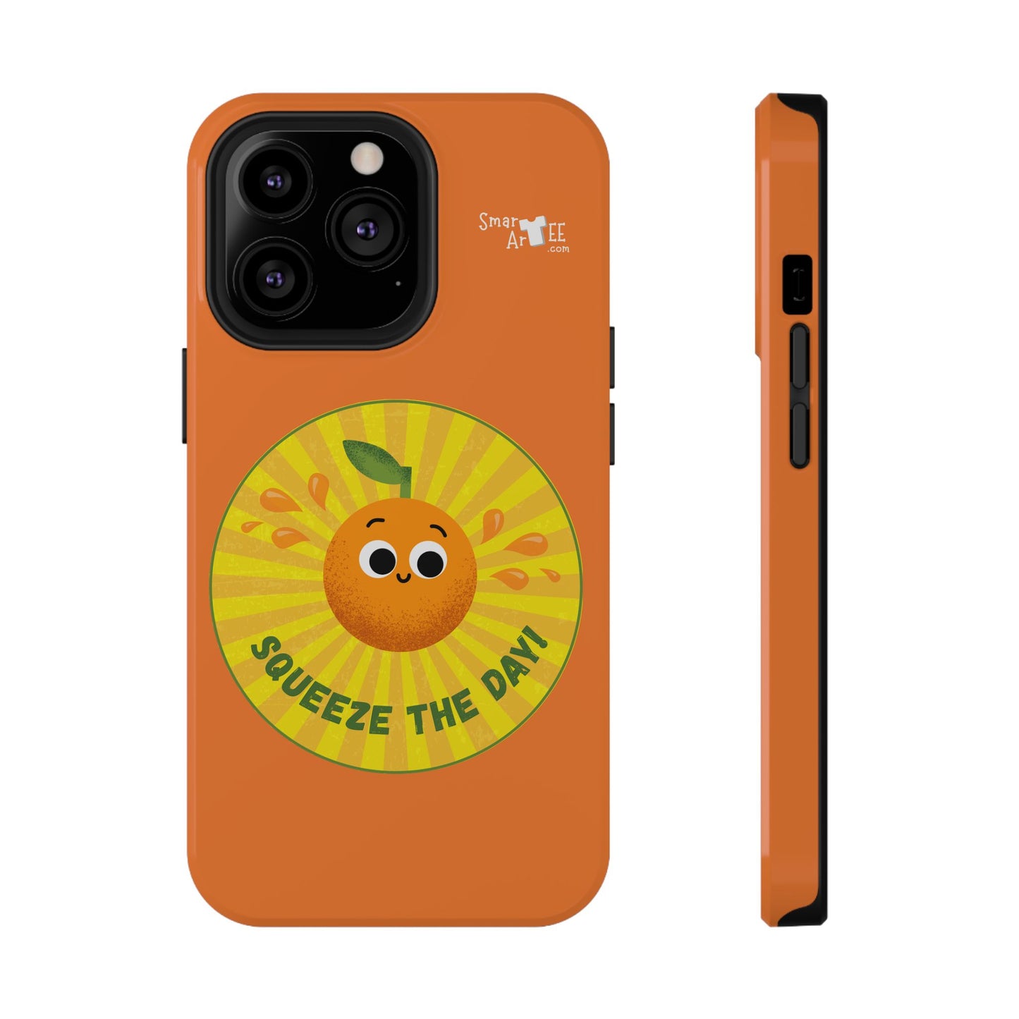 Orange Squeeze Impact-Resistant Case | Fun Phone Cover for Daily Motivation, Gift for Friends, Cute Phone Accessory, Squeeze the Day!