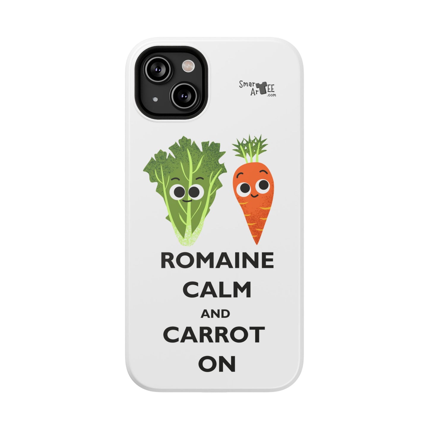 Cute Vegetable Pun Phone Caseca – Romaine Calm and Carrot On, Fun Gift, Kitchen Decor, Quirky, Culinary Passion